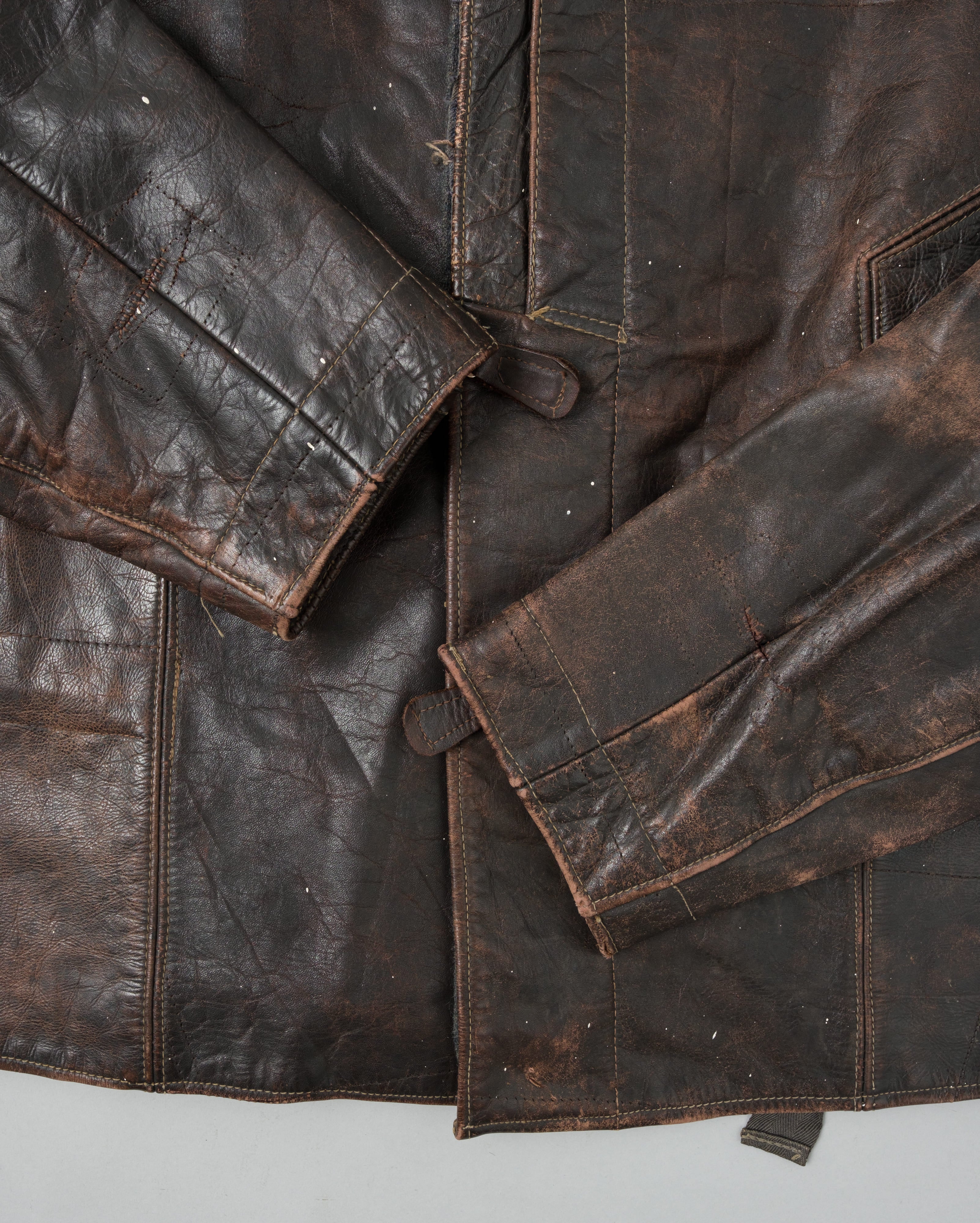 【~40's】WWII German Air Force Elite Jet Fighter Winter Leather Flight Jacket "Luftwaffe"