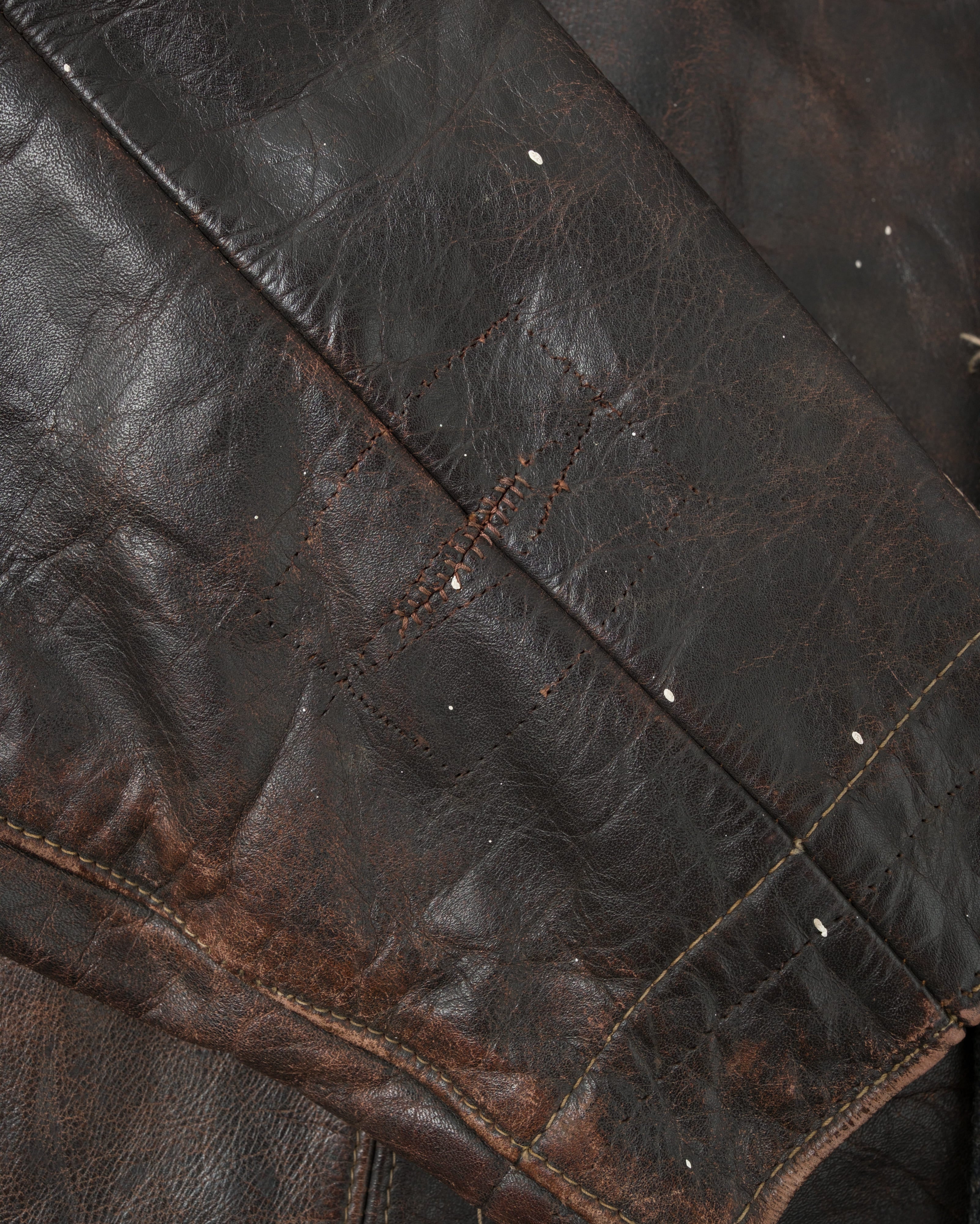 【~40's】WWII German Air Force Elite Jet Fighter Winter Leather Flight Jacket "Luftwaffe"