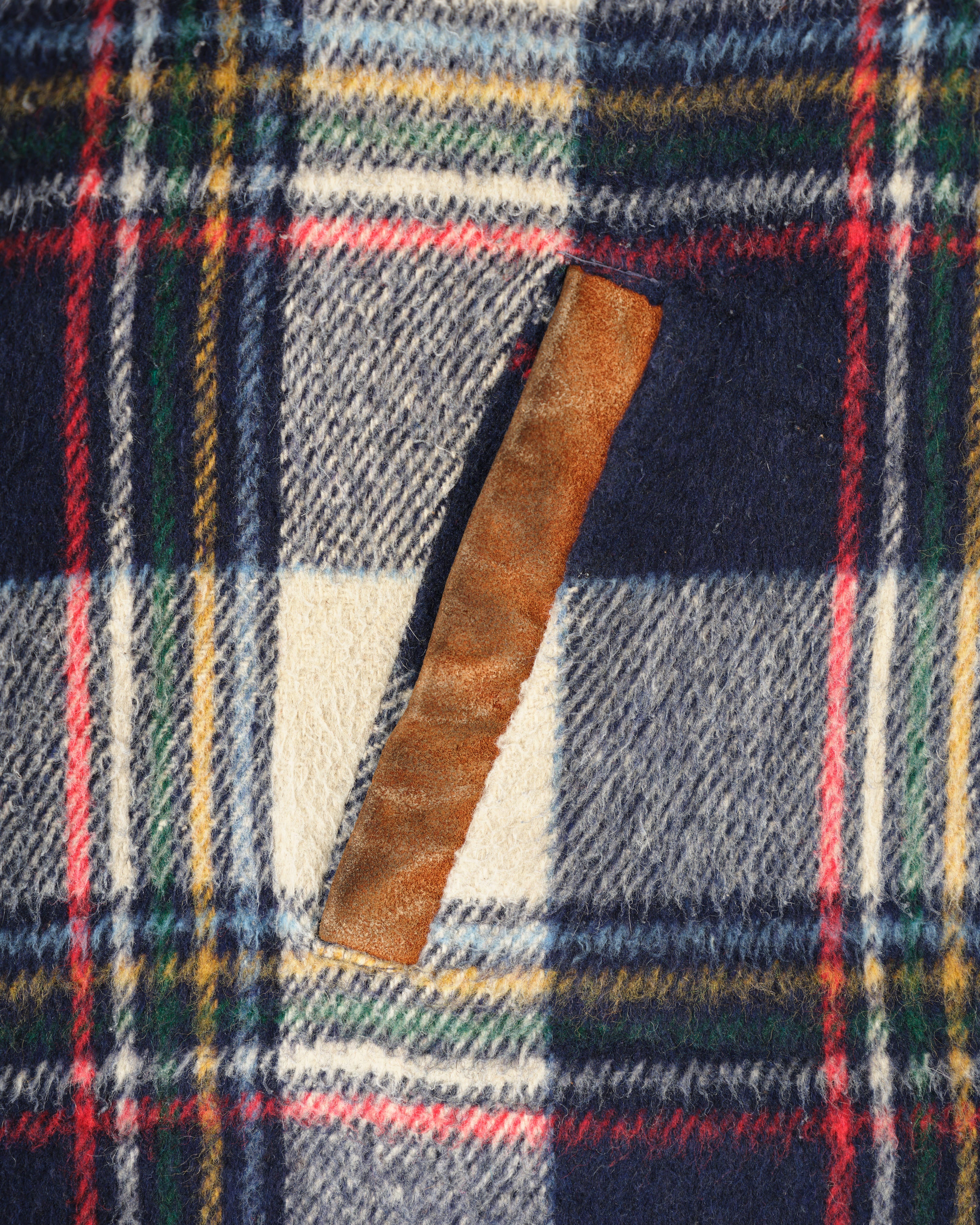 【~60's】Canadian Vintage Switching Suede Leather Mixed Wool Plaid Jacket