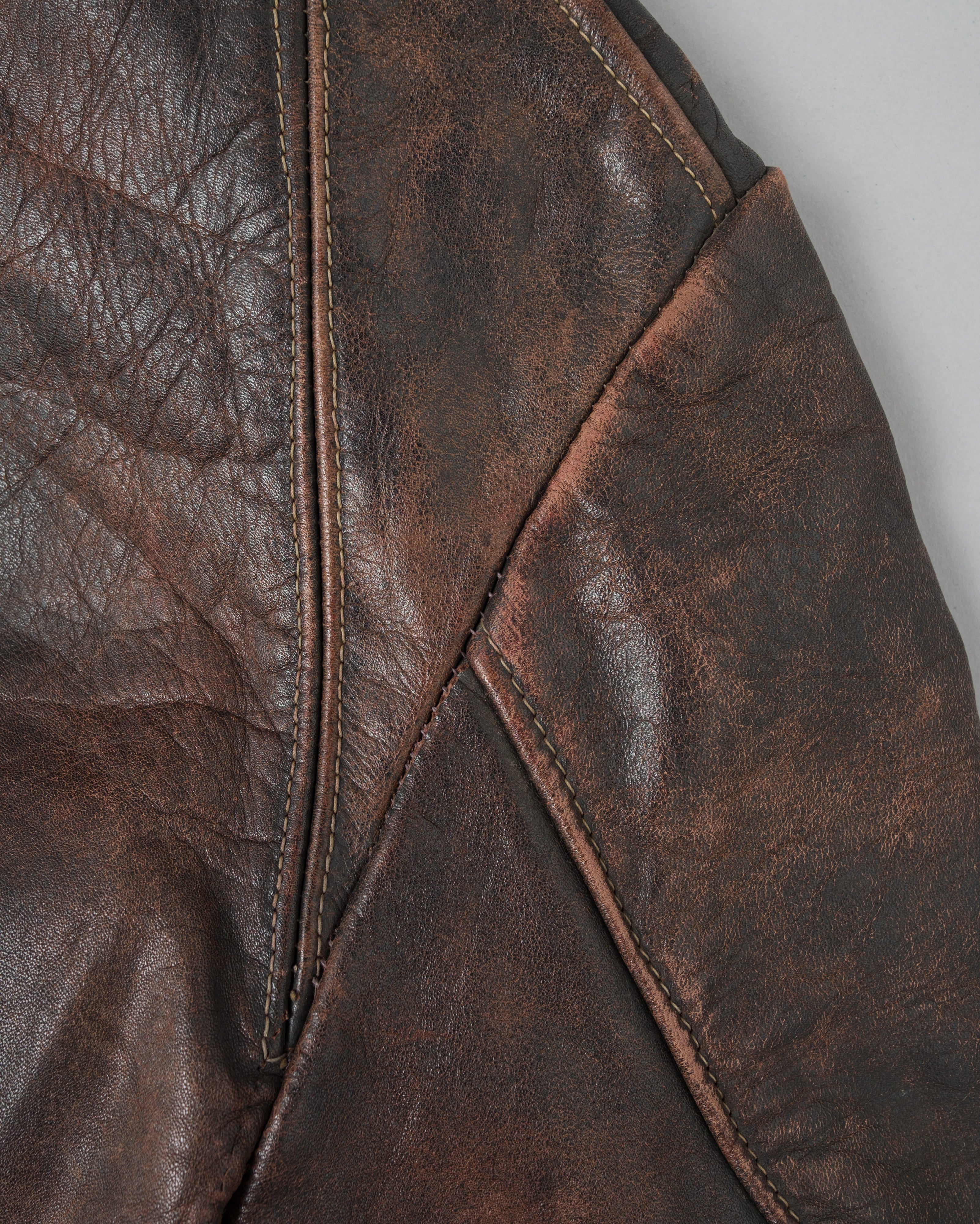 【~40's】WWII German Air Force Elite Jet Fighter Winter Leather Flight Jacket "Luftwaffe"