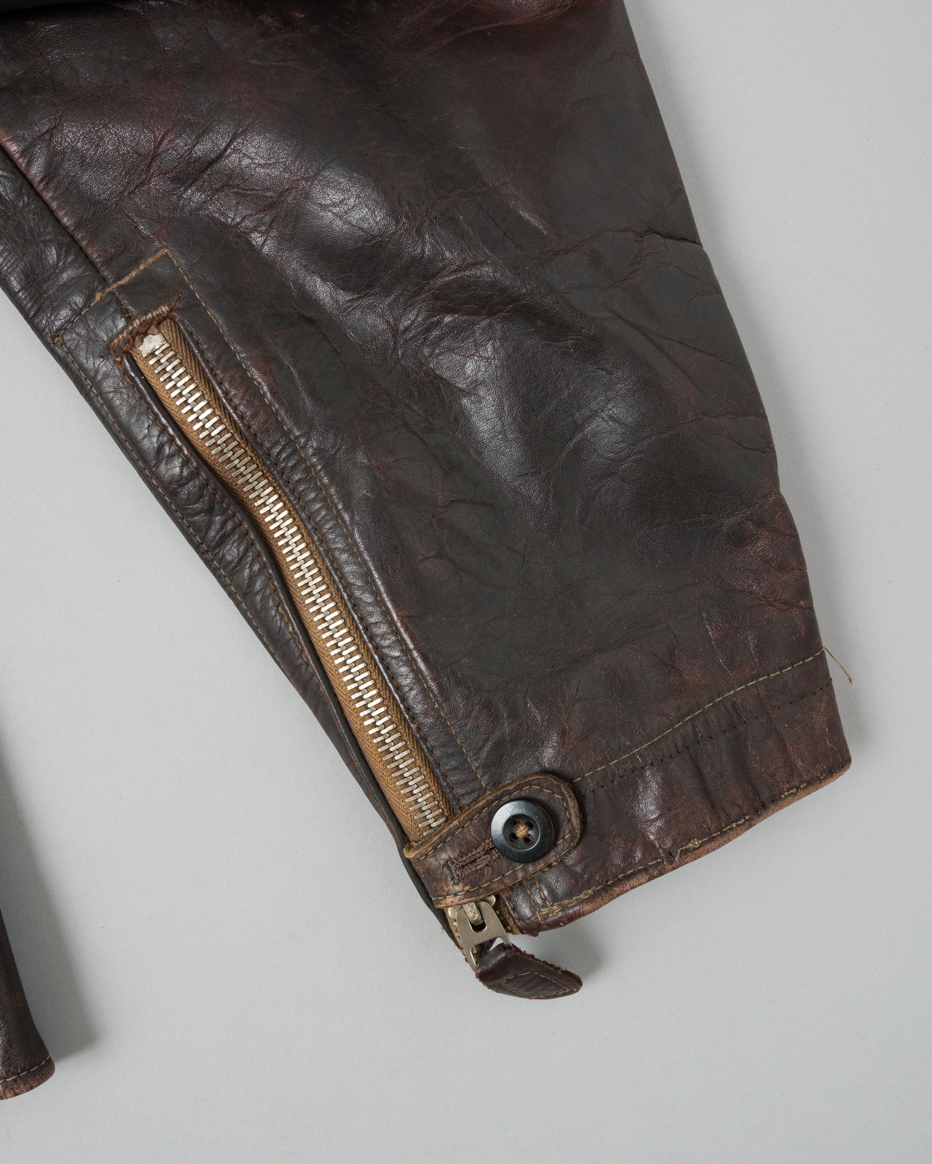 【~40's】WWII German Air Force Elite Jet Fighter Winter Leather Flight Jacket "Luftwaffe"