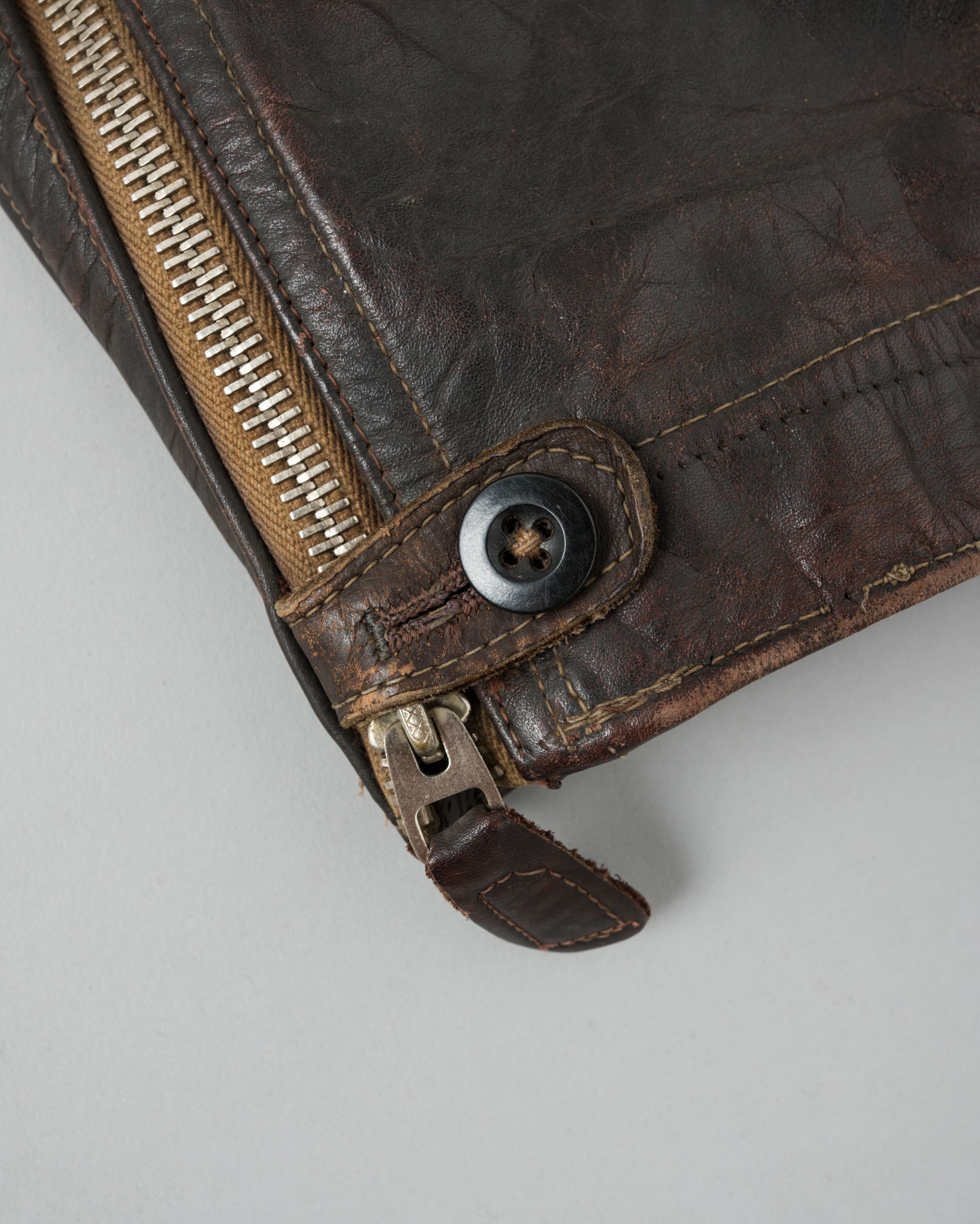 【~40's】WWII German Air Force Elite Jet Fighter Winter Leather Flight Jacket "Luftwaffe"