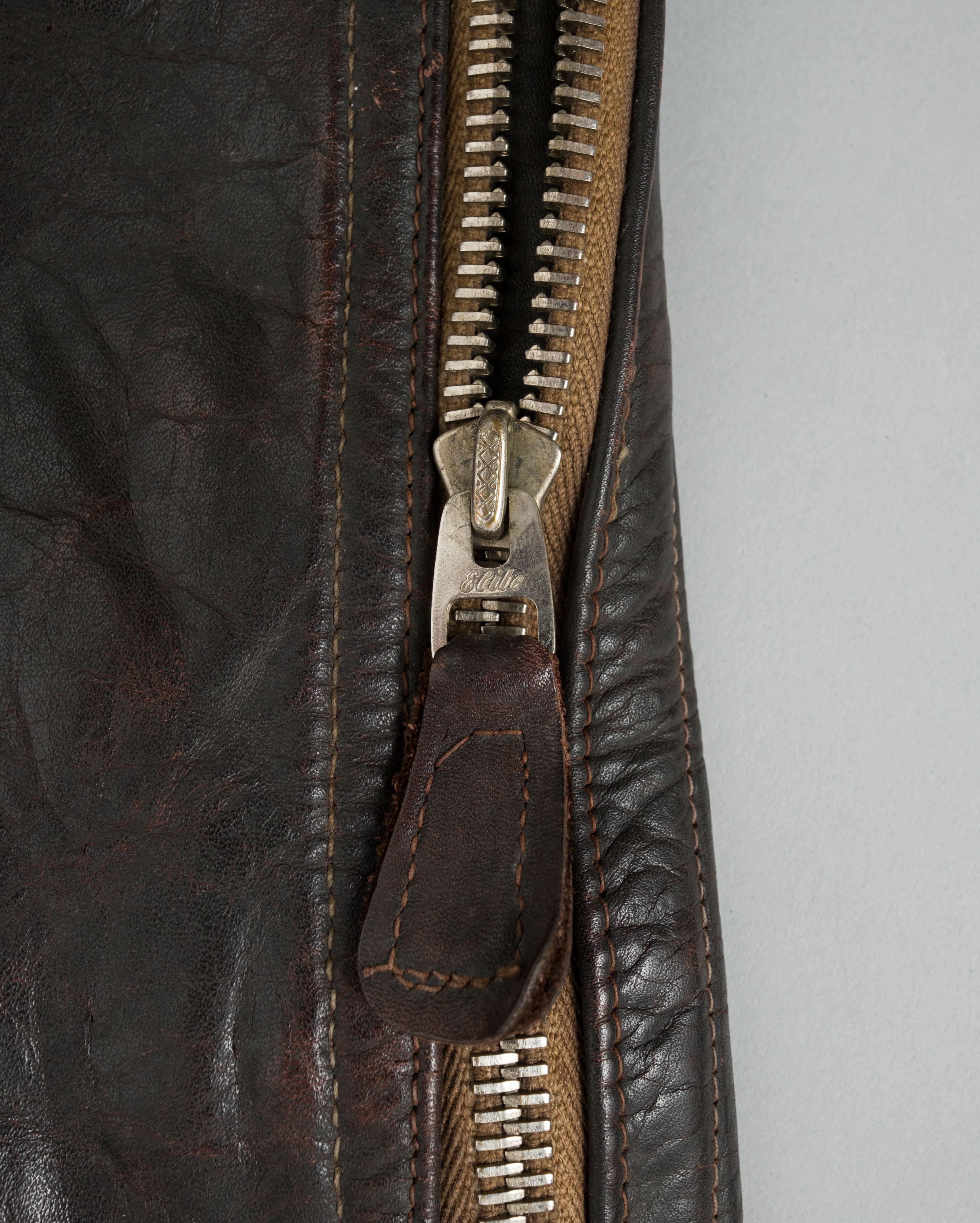 【~40's】WWII German Air Force Elite Jet Fighter Winter Leather Flight Jacket "Luftwaffe"