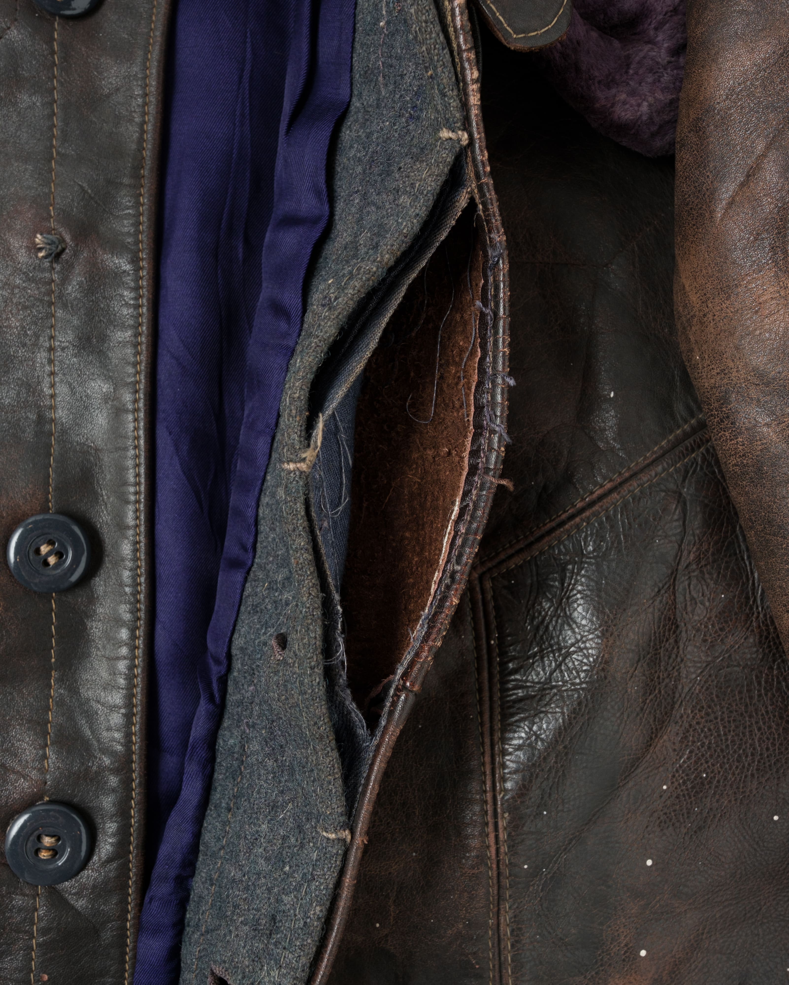 【~40's】WWII German Air Force Elite Jet Fighter Winter Leather Flight Jacket "Luftwaffe"