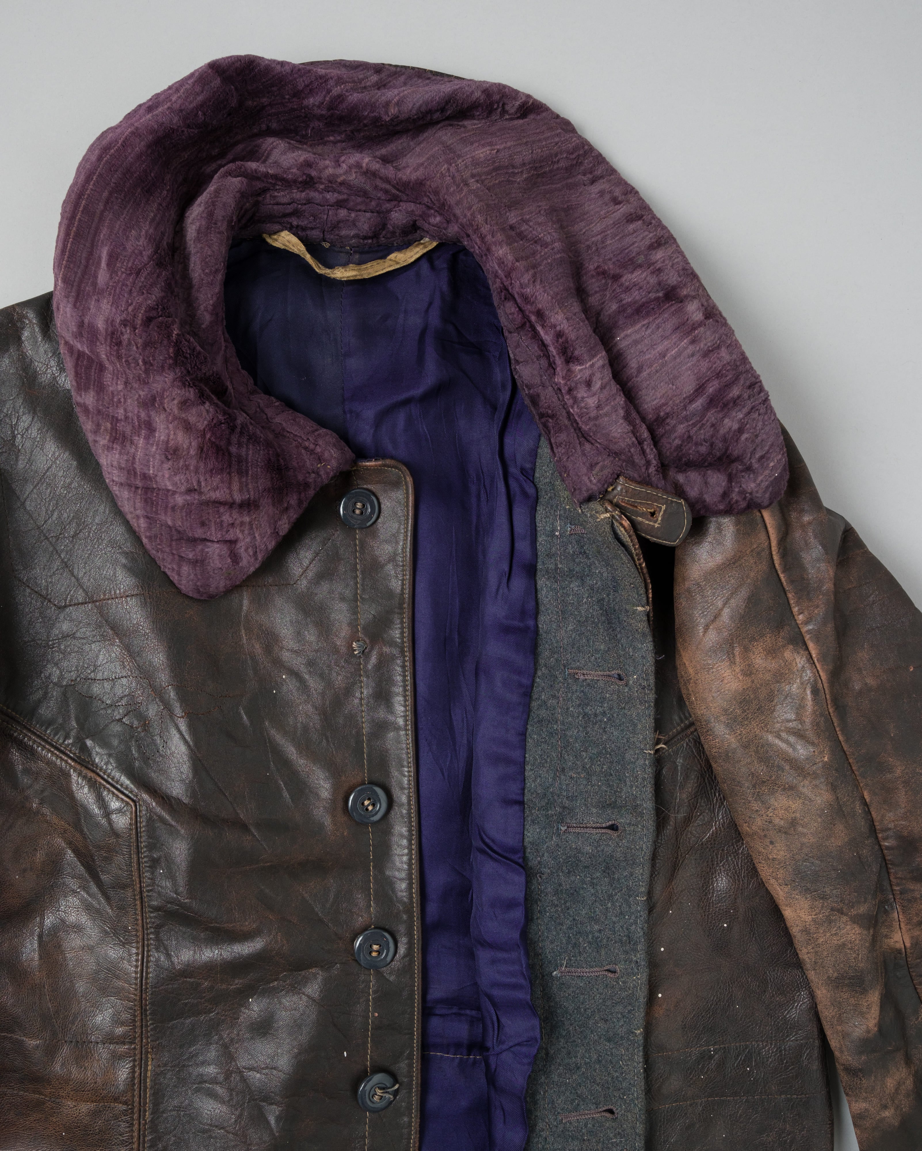 【~40's】WWII German Air Force Elite Jet Fighter Winter Leather Flight Jacket "Luftwaffe"