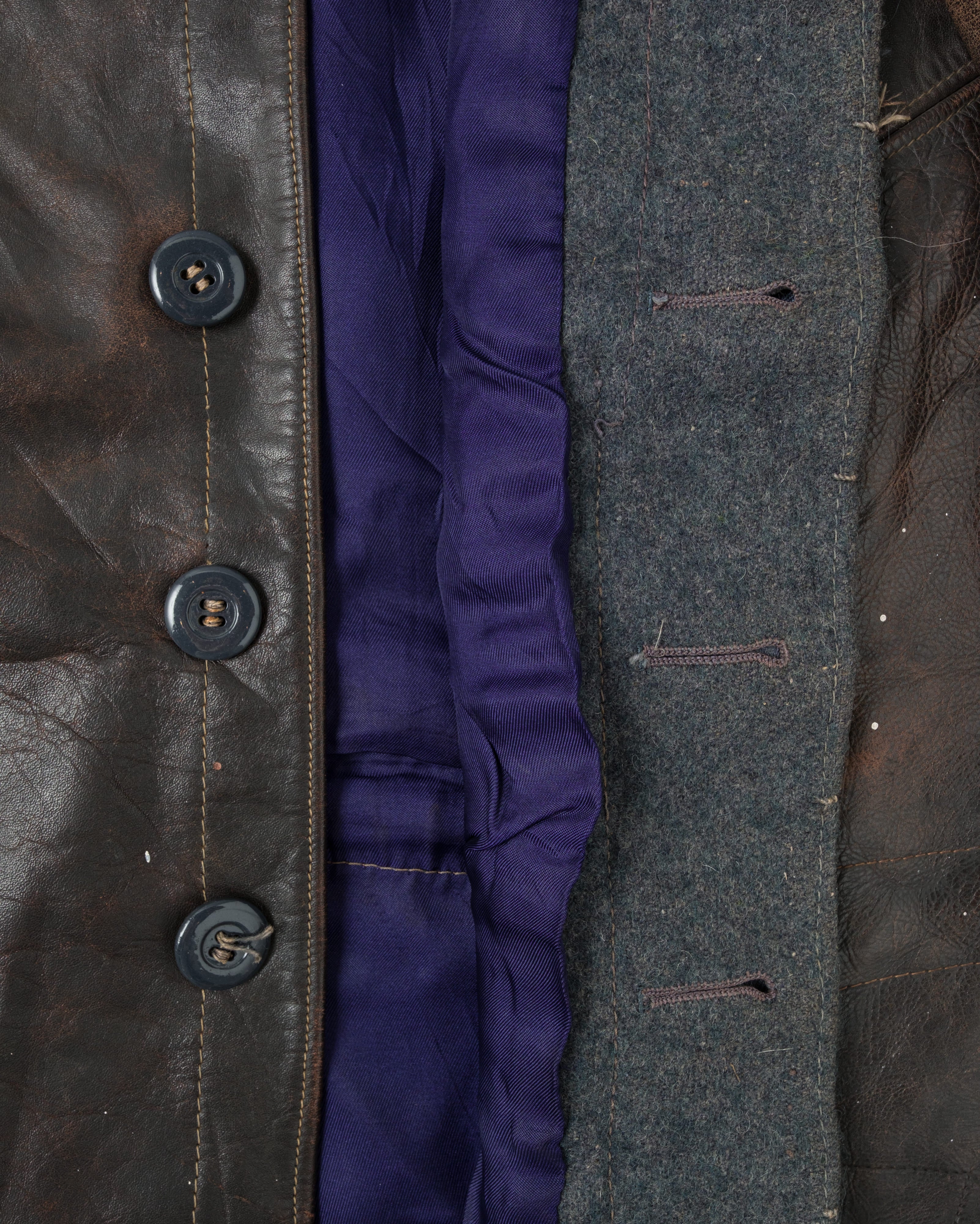 【~40's】WWII German Air Force Elite Jet Fighter Winter Leather Flight Jacket "Luftwaffe"