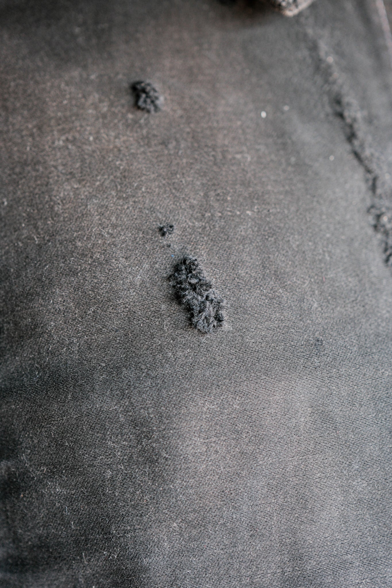 【~40's】French Vintage Black Moleskin Work Jacket "Boro"