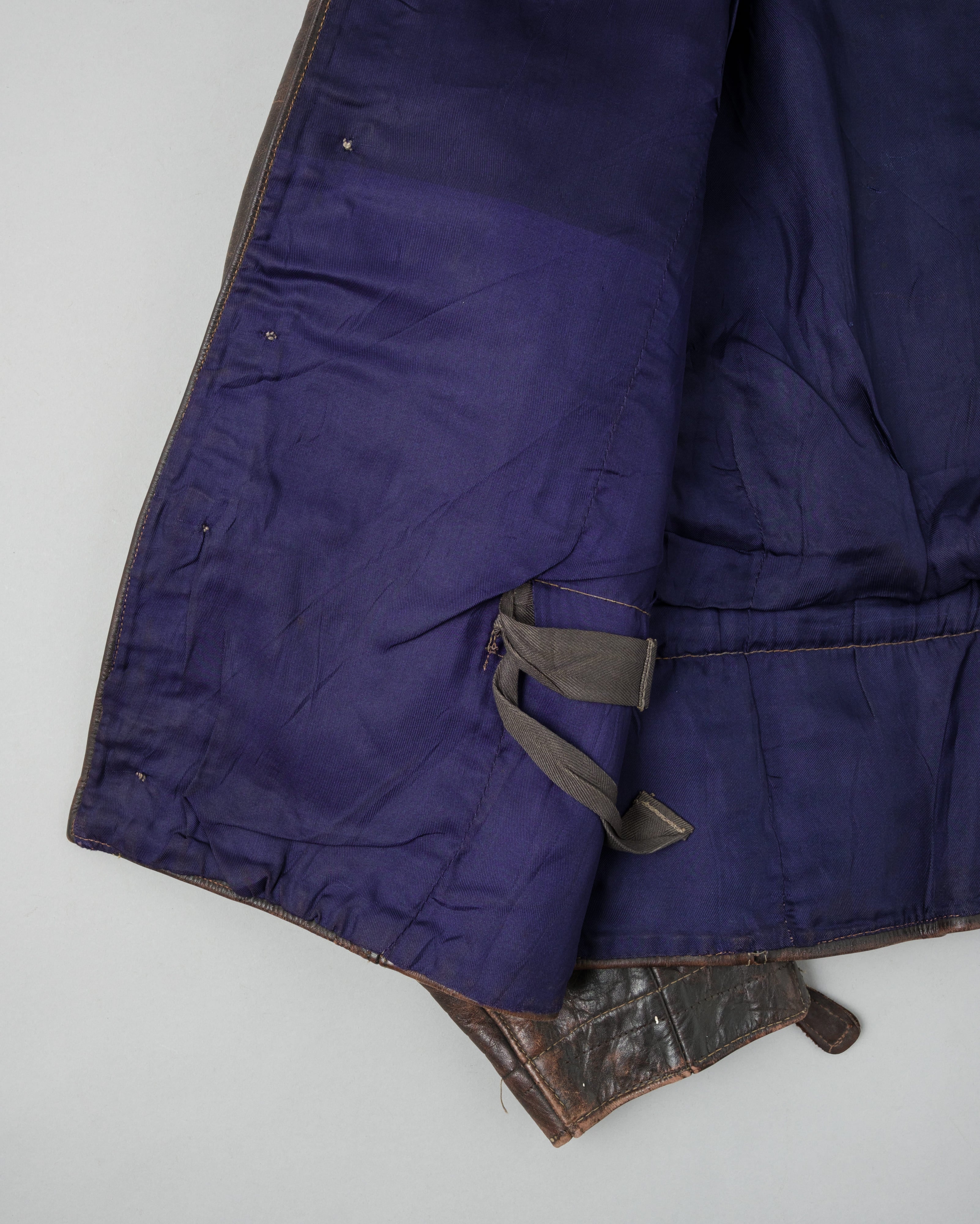 【~40's】WWII German Air Force Elite Jet Fighter Winter Leather Flight Jacket "Luftwaffe"