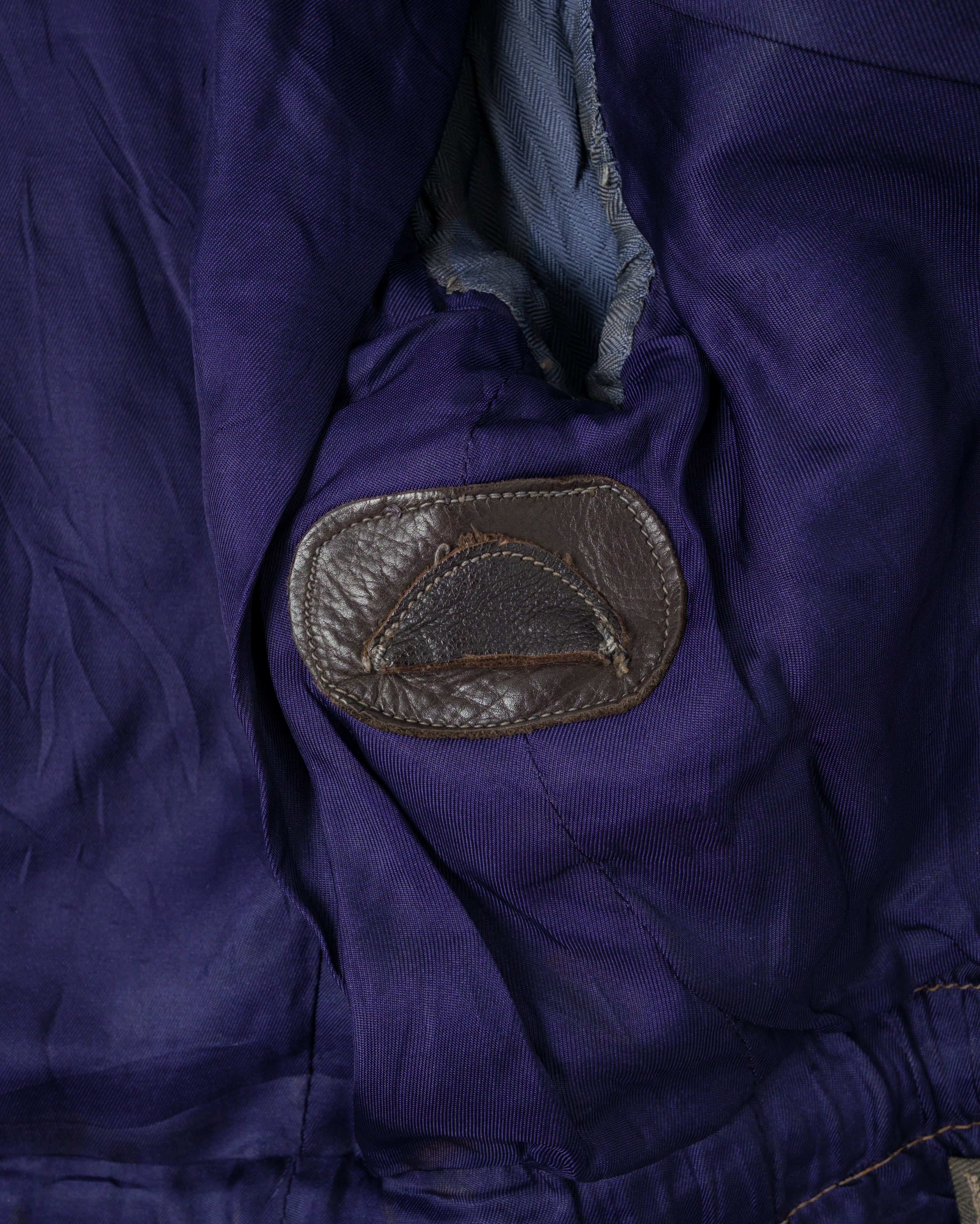 【~40's】WWII German Air Force Elite Jet Fighter Winter Leather Flight Jacket "Luftwaffe"