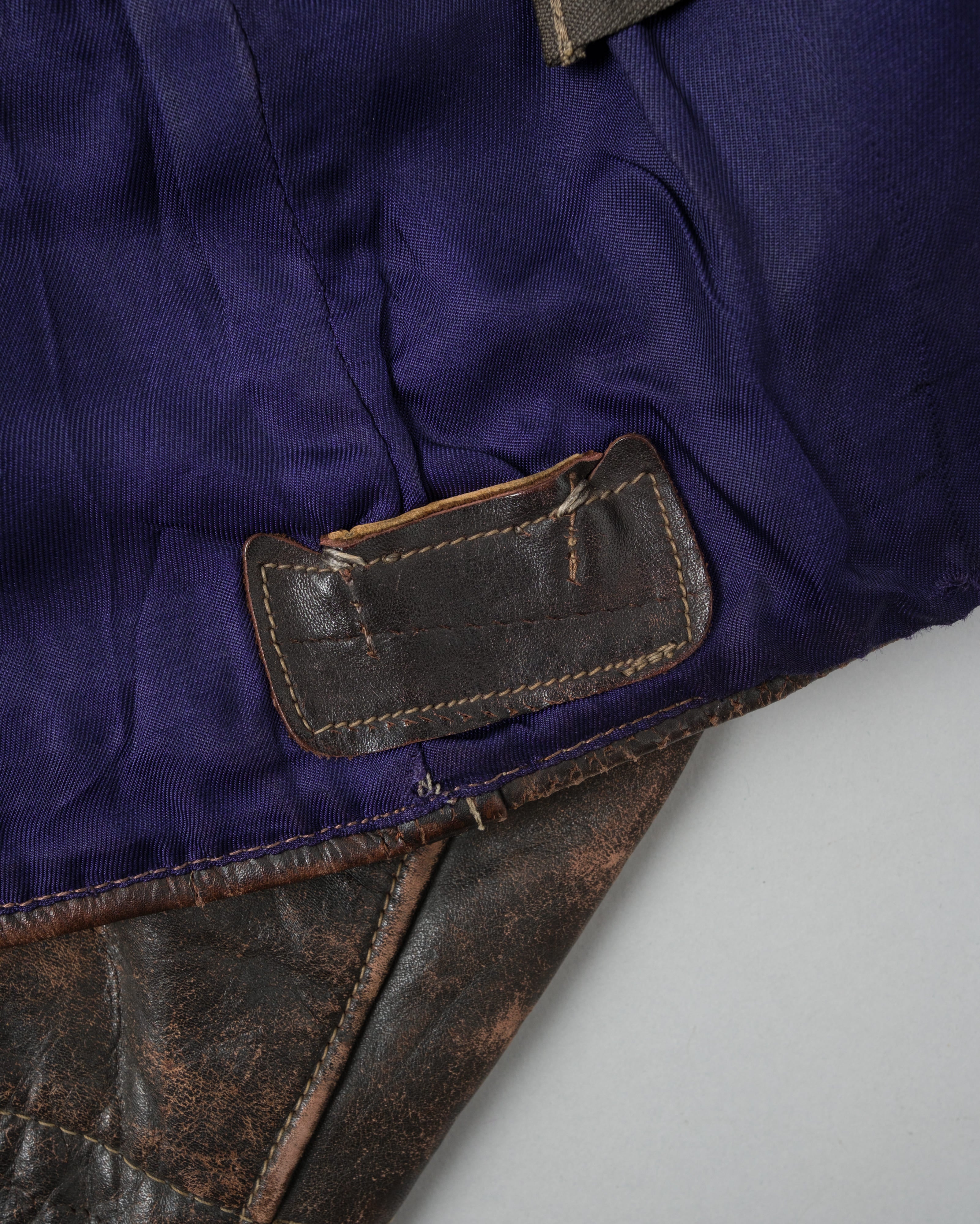 【~40's】WWII German Air Force Elite Jet Fighter Winter Leather Flight Jacket "Luftwaffe"