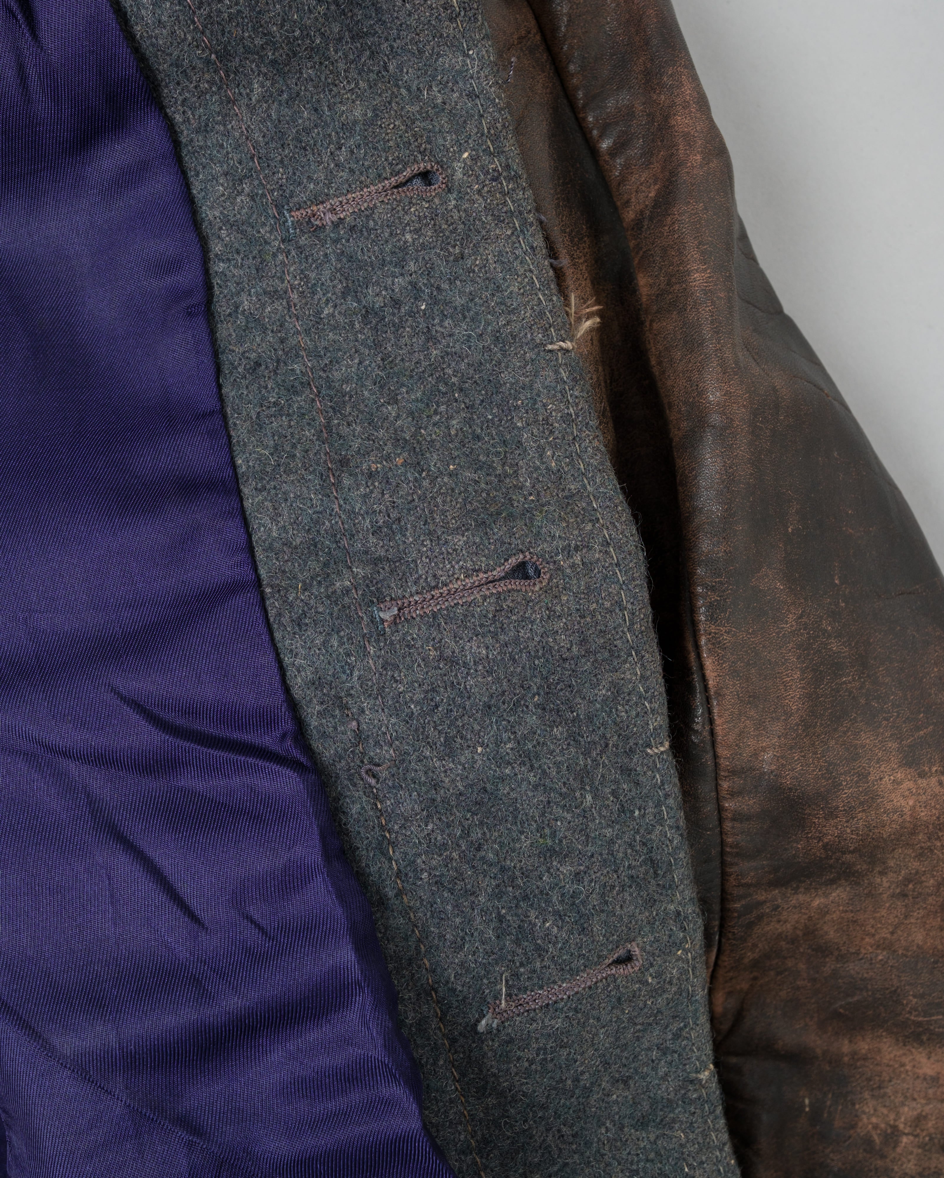 【~40's】WWII German Air Force Elite Jet Fighter Winter Leather Flight Jacket "Luftwaffe"