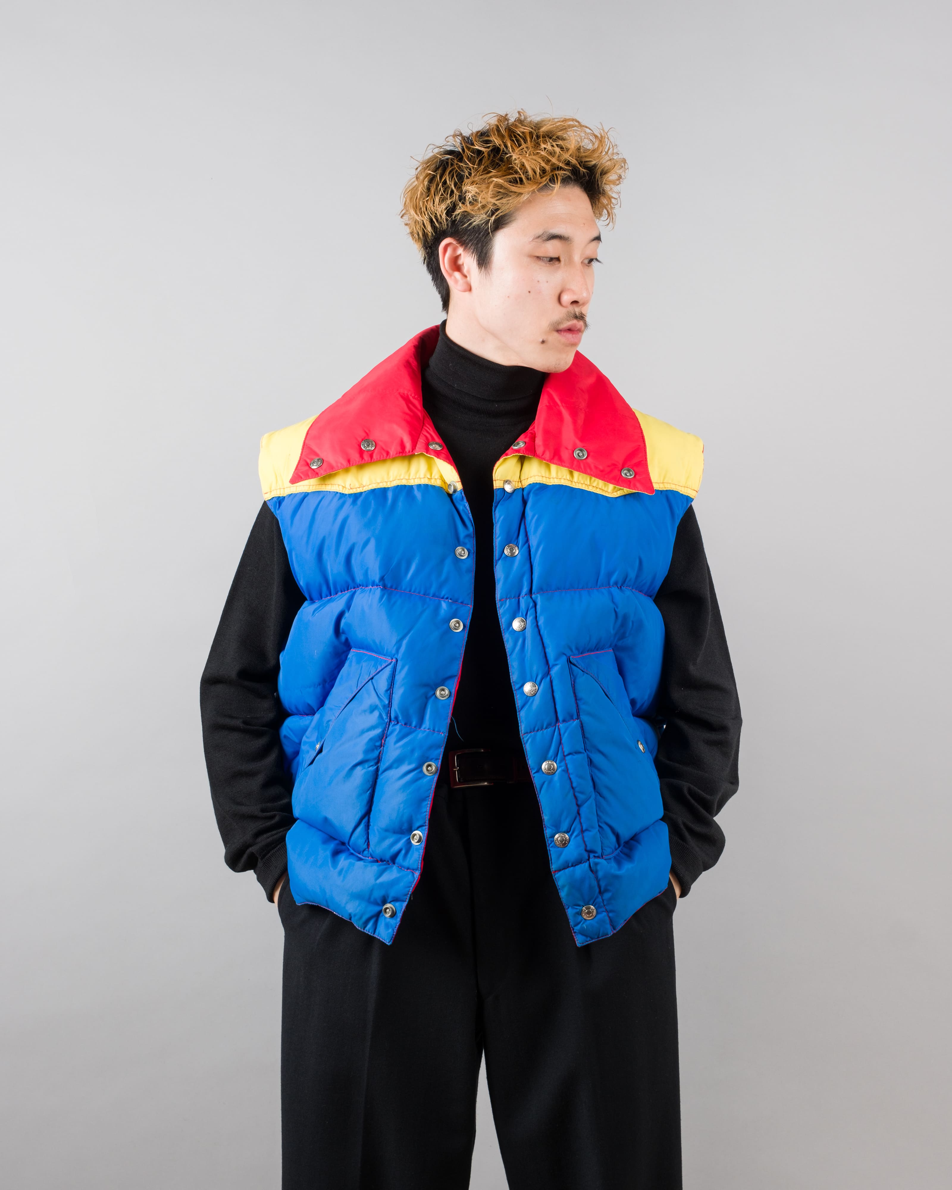【~90’s】Old Schott 3 Tone Puffer Down Vest Size.XL