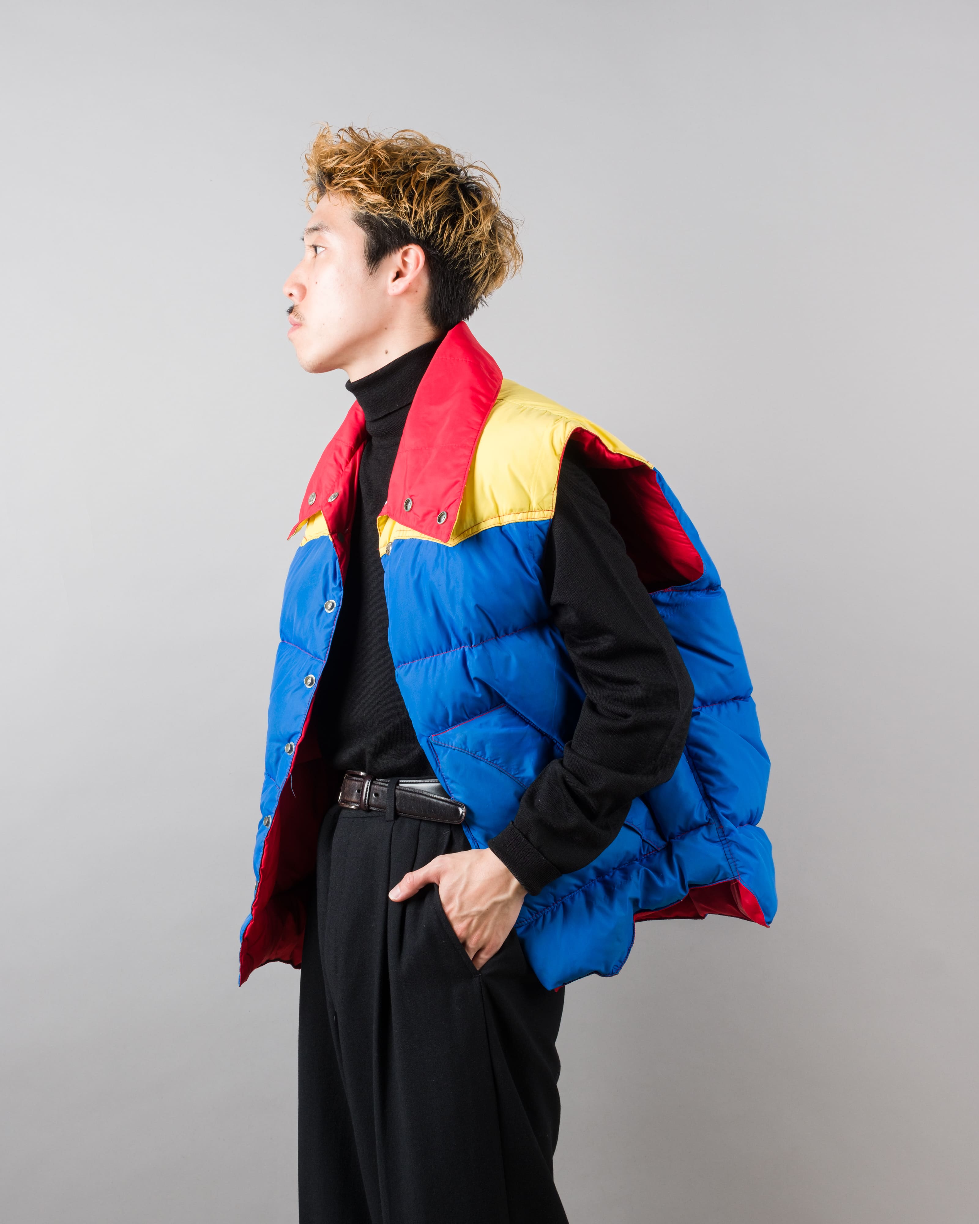 【~90’s】Old Schott 3 Tone Puffer Down Vest Size.XL