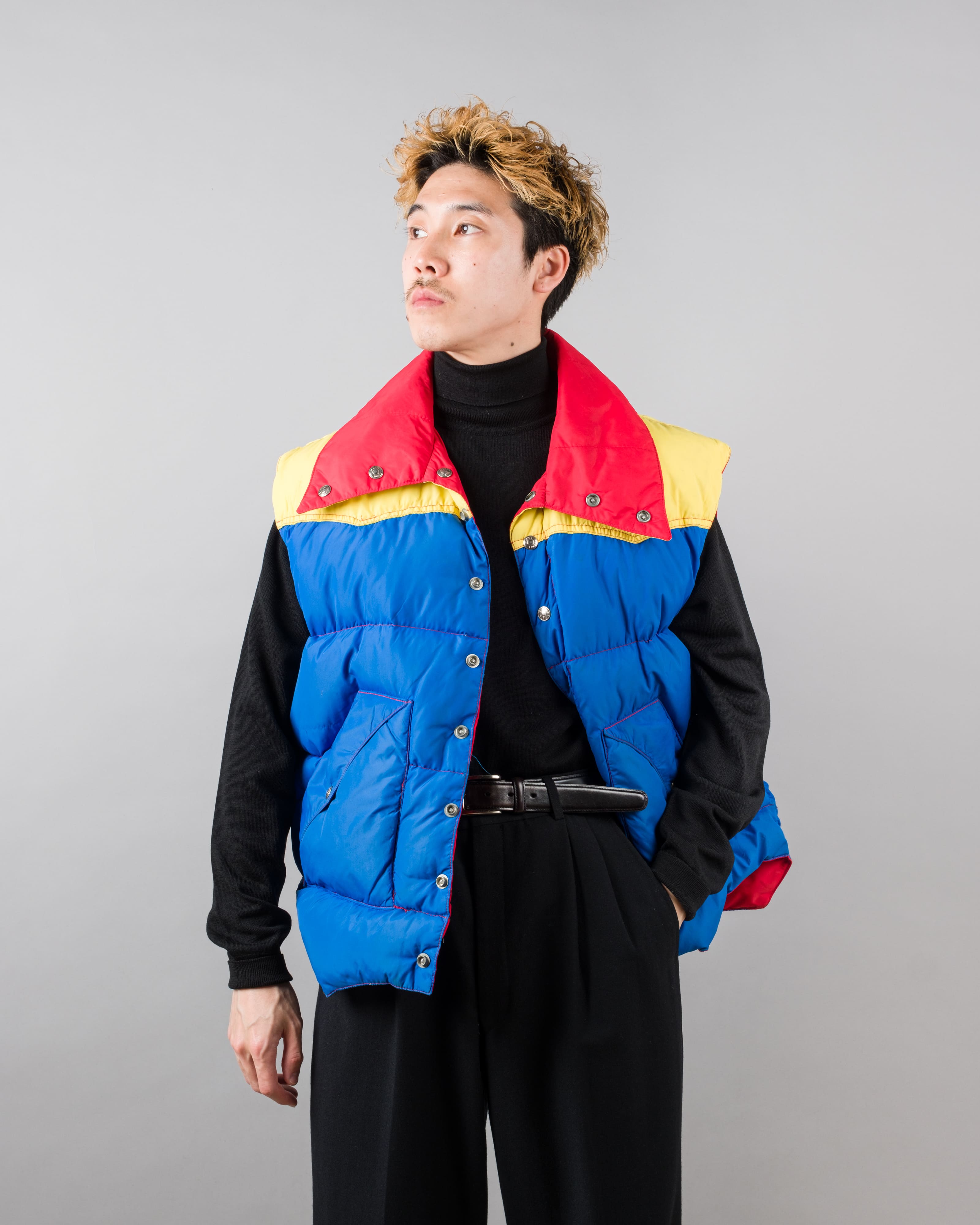 【~90’s】Old Schott 3 Tone Puffer Down Vest Size.XL