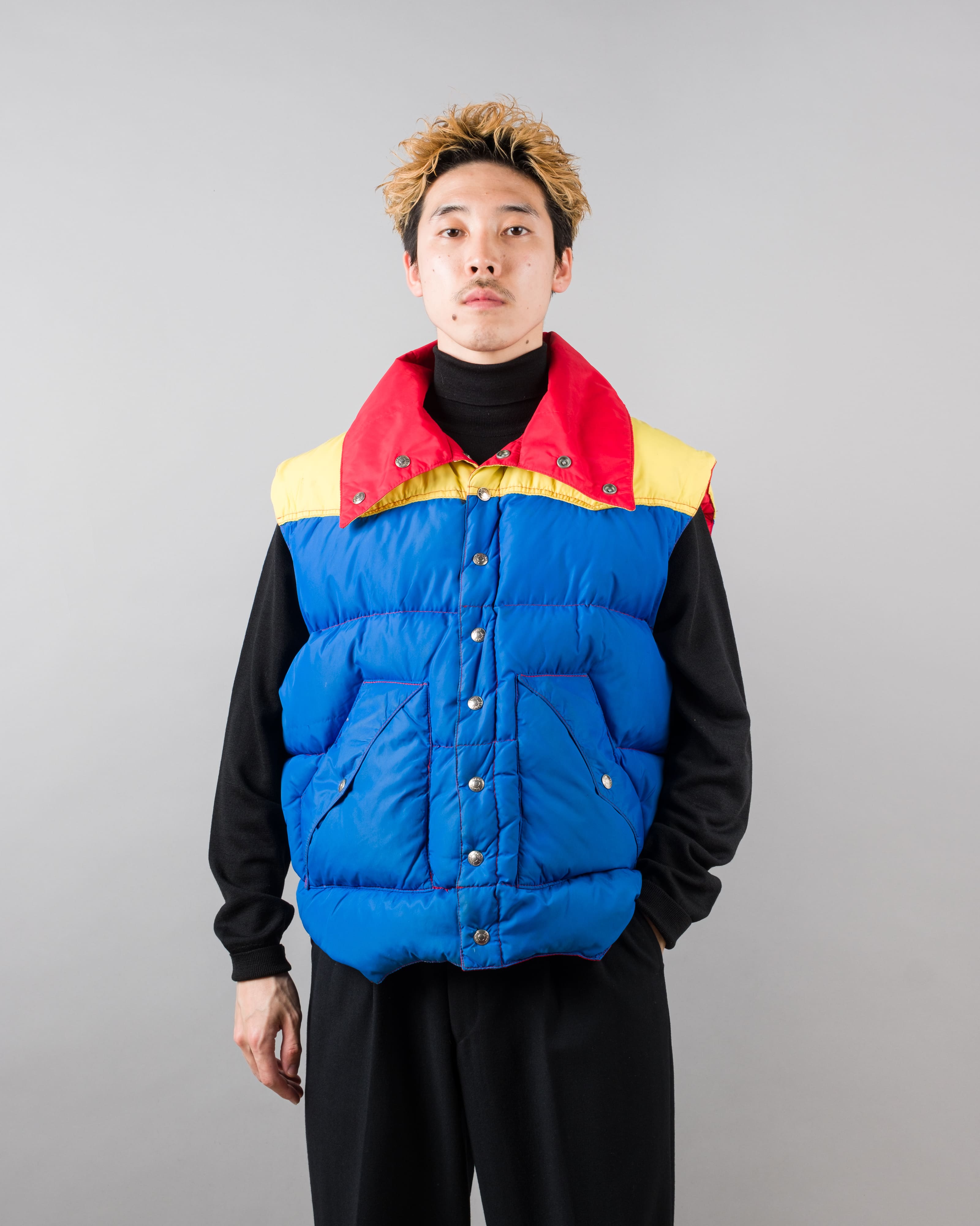 【~90’s】Old Schott 3 Tone Puffer Down Vest Size.XL