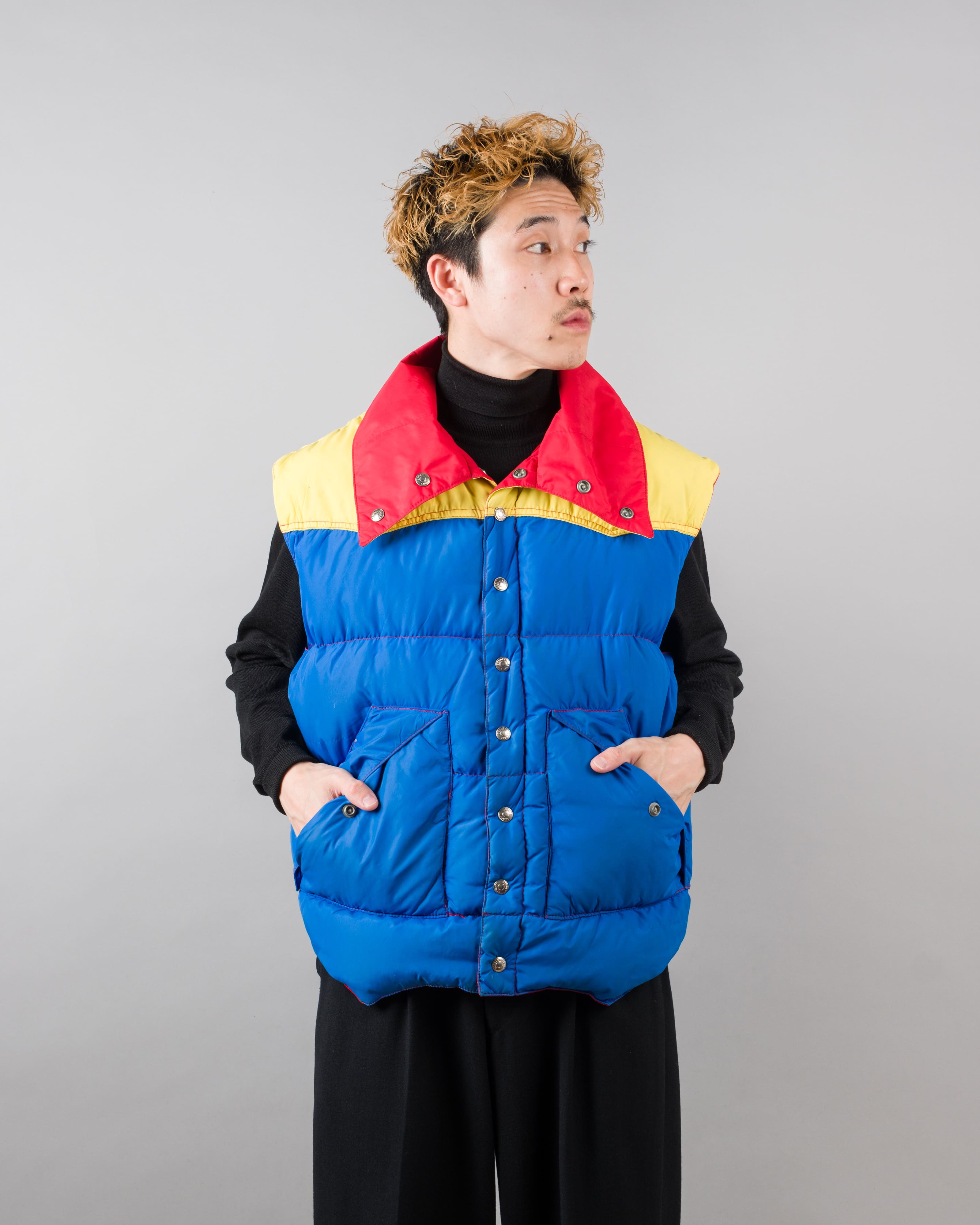 【~90’s】Old Schott 3 Tone Puffer Down Vest Size.XL