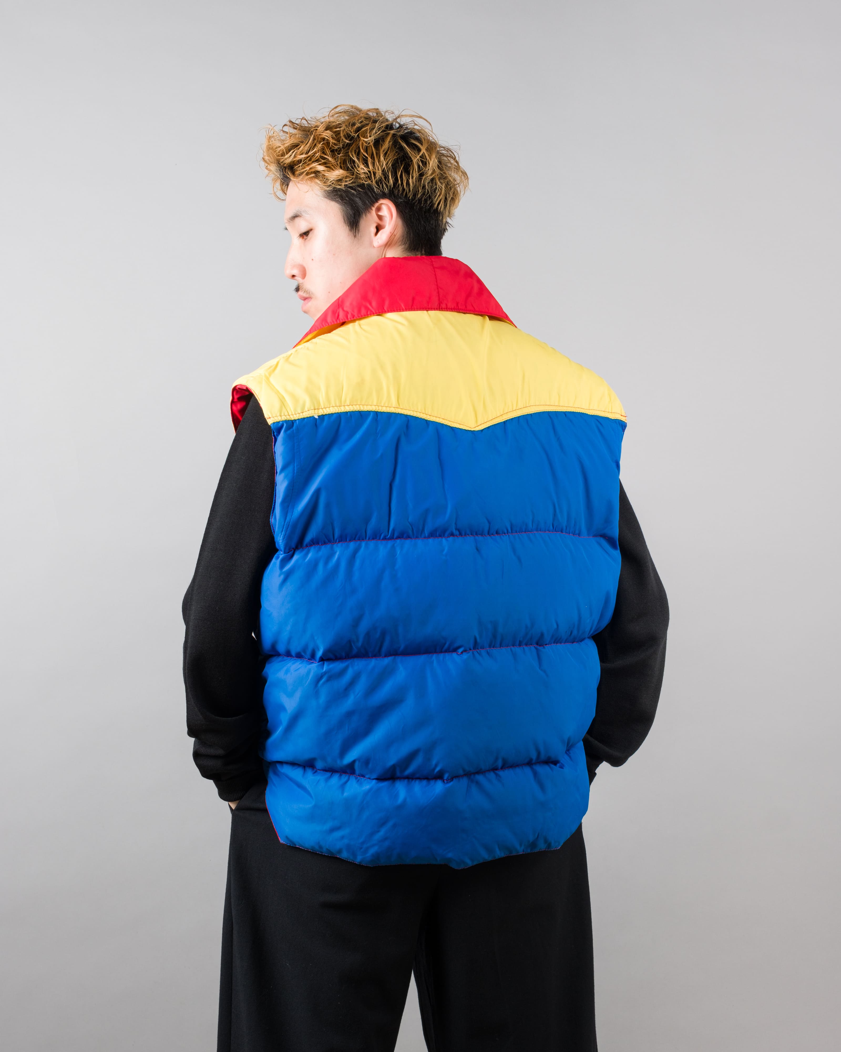 【~90’s】Old Schott 3 Tone Puffer Down Vest Size.XL