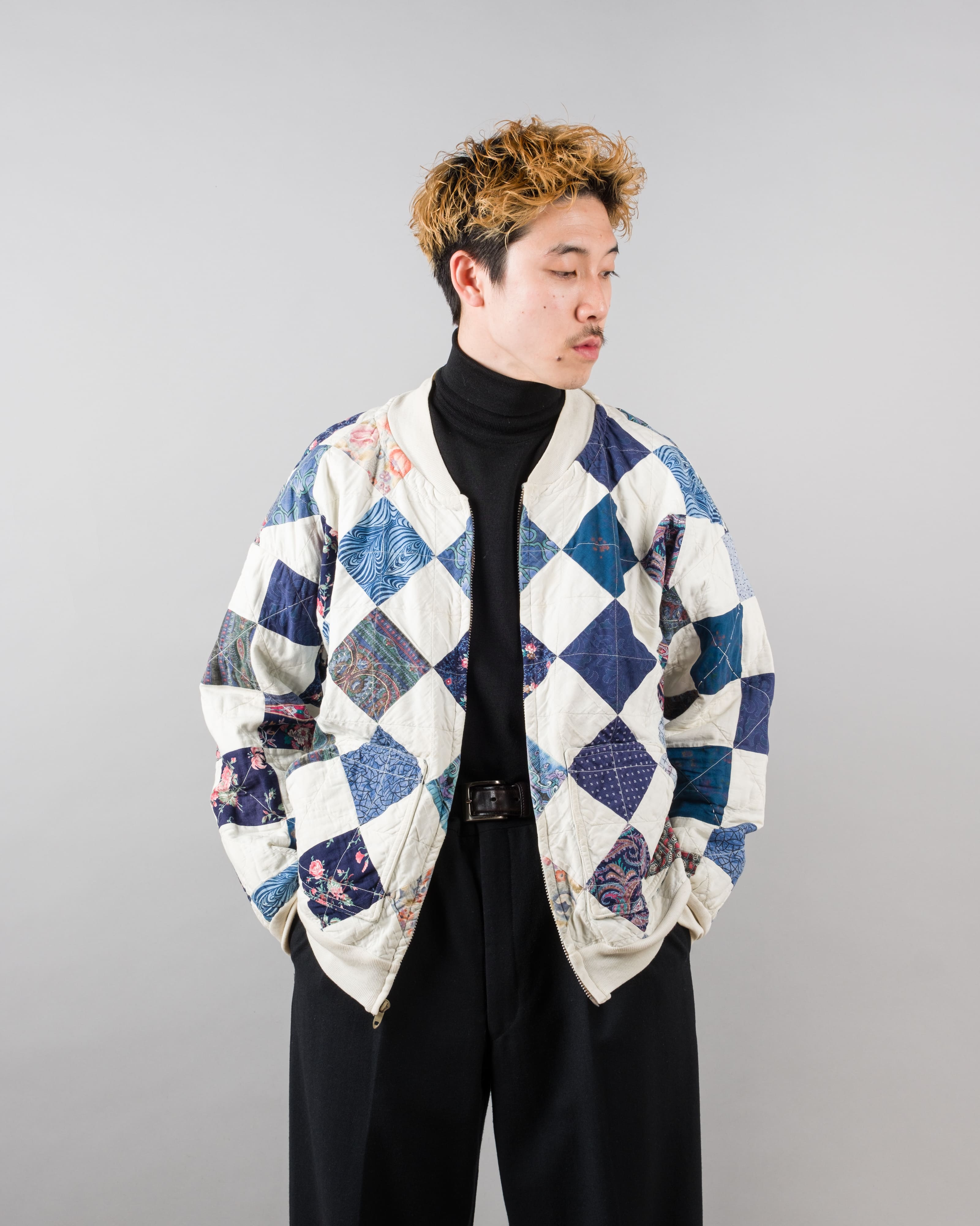 【~70’s】Europe Vintage Various Patterned Patchwork Blouson "Handmade"