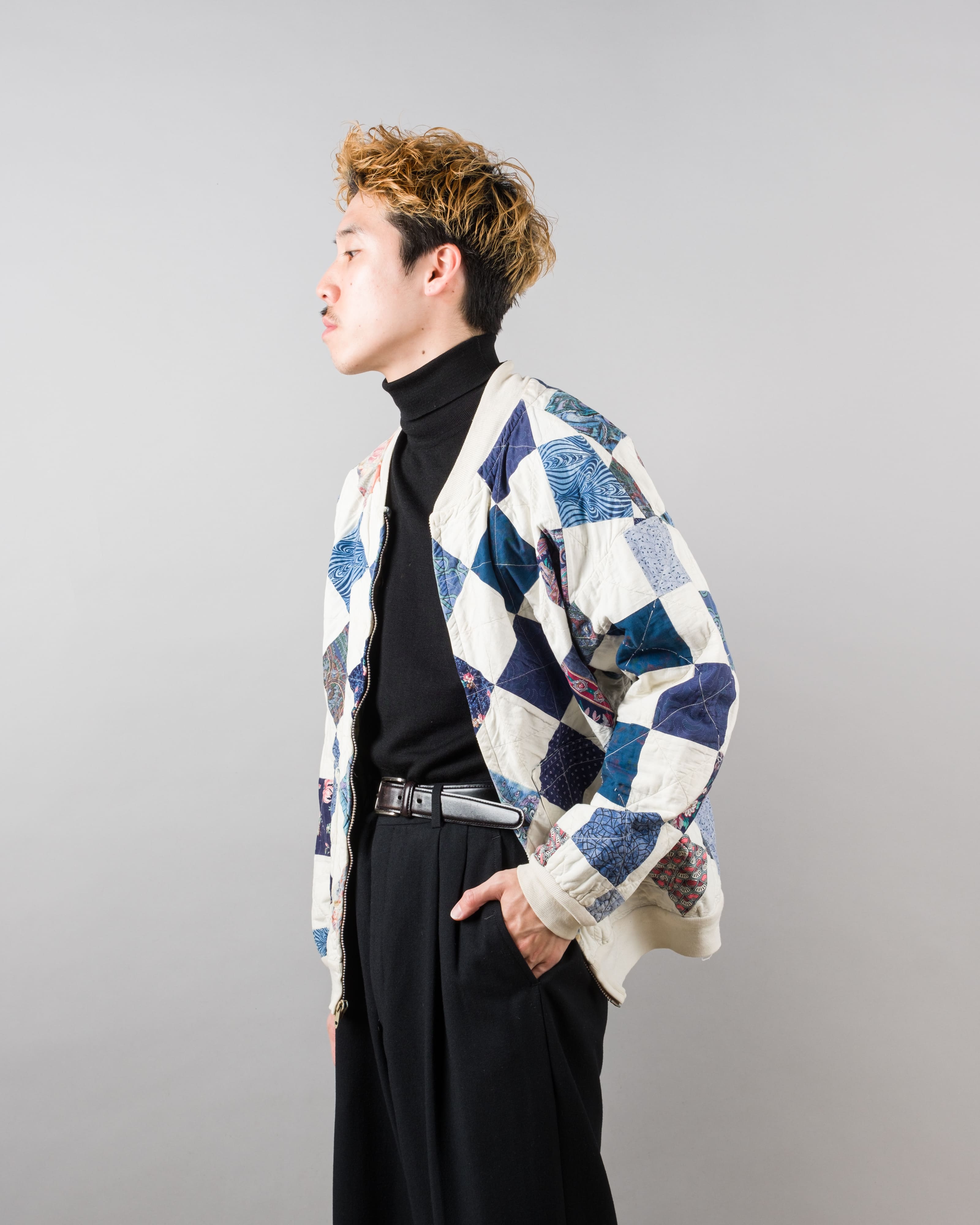 【~70’s】Europe Vintage Various Patterned Patchwork Blouson "Handmade"