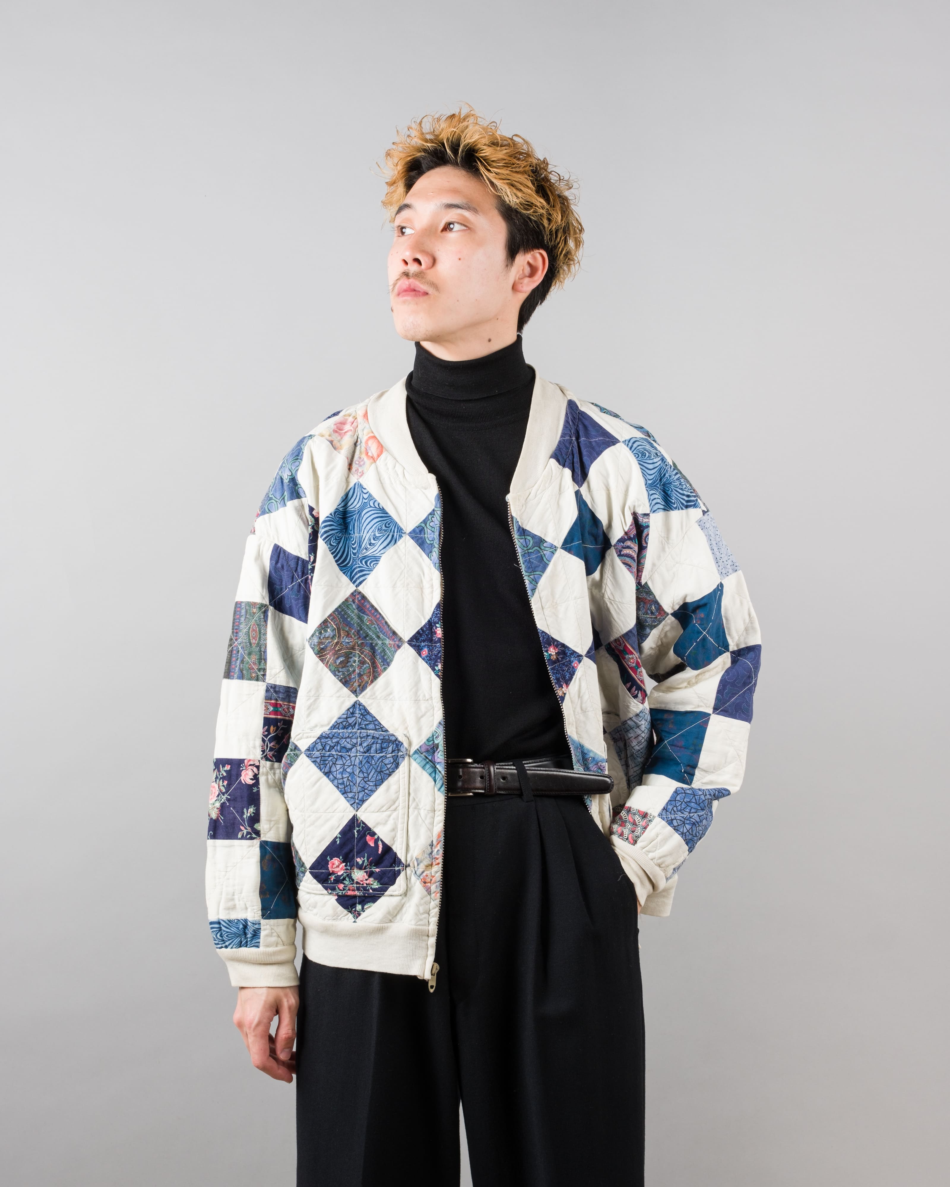 【~70’s】Europe Vintage Various Patterned Patchwork Blouson "Handmade"