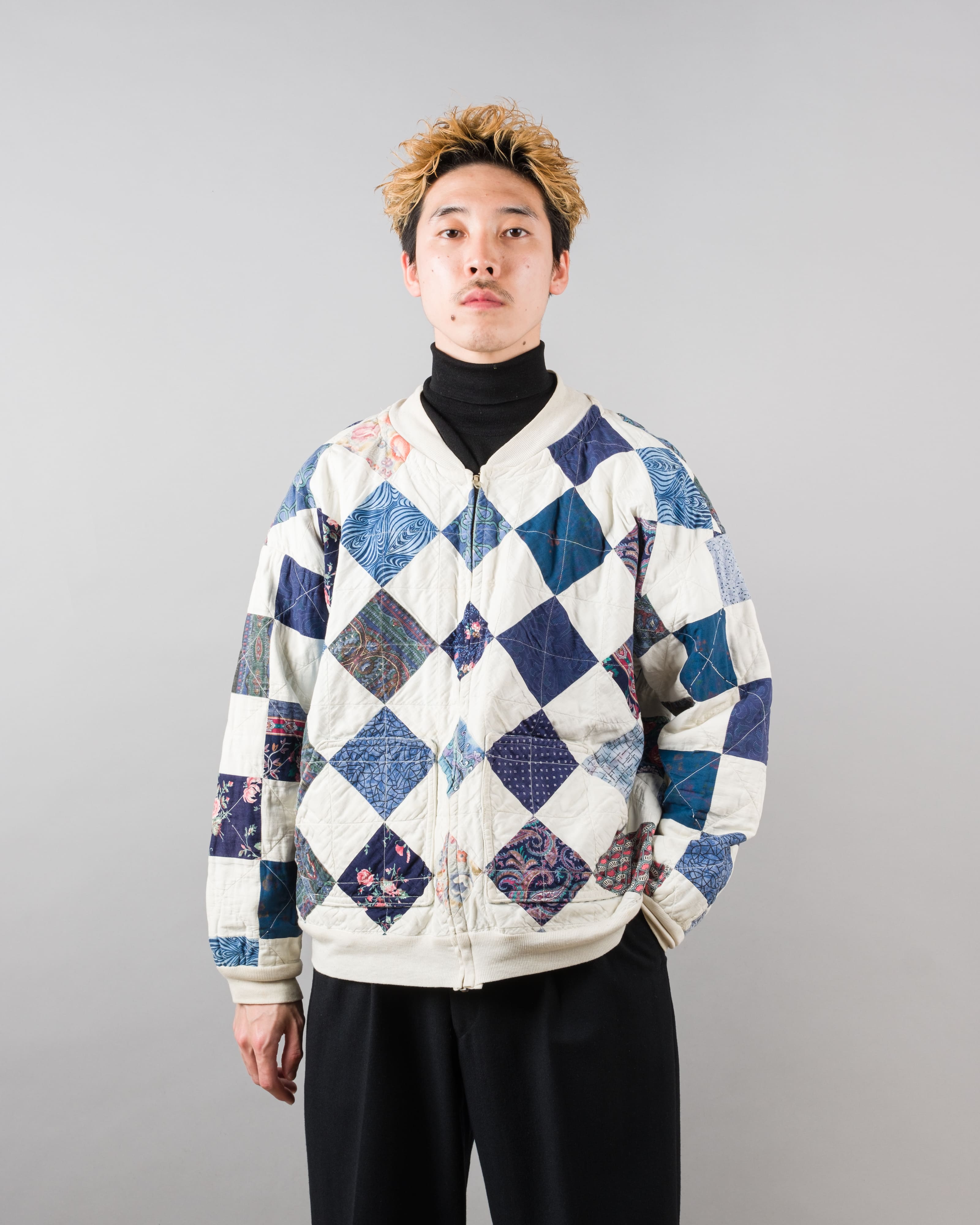 【~70’s】Europe Vintage Various Patterned Patchwork Blouson "Handmade"