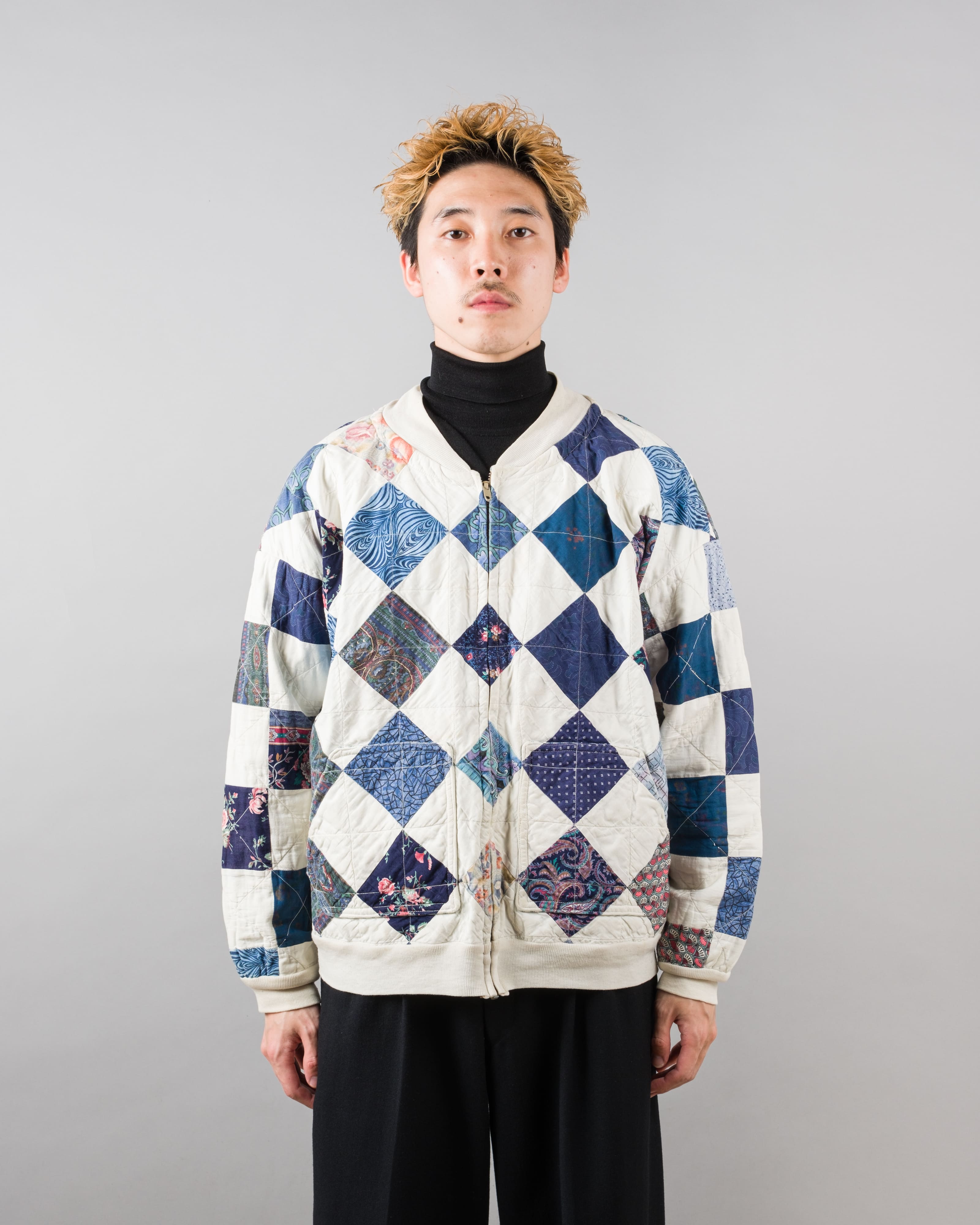 【~70’s】Europe Vintage Various Patterned Patchwork Blouson "Handmade"