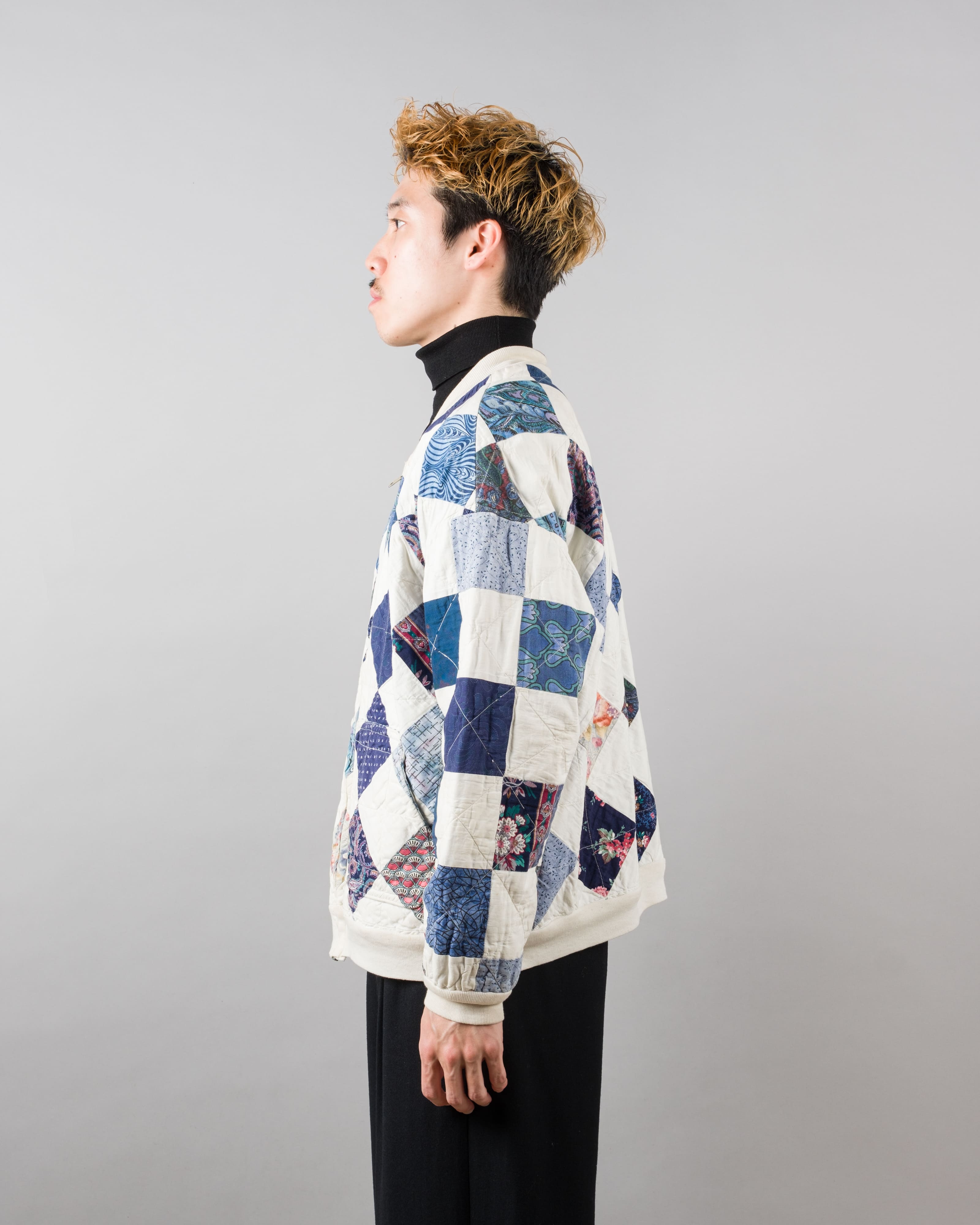 【~70’s】Europe Vintage Various Patterned Patchwork Blouson "Handmade"