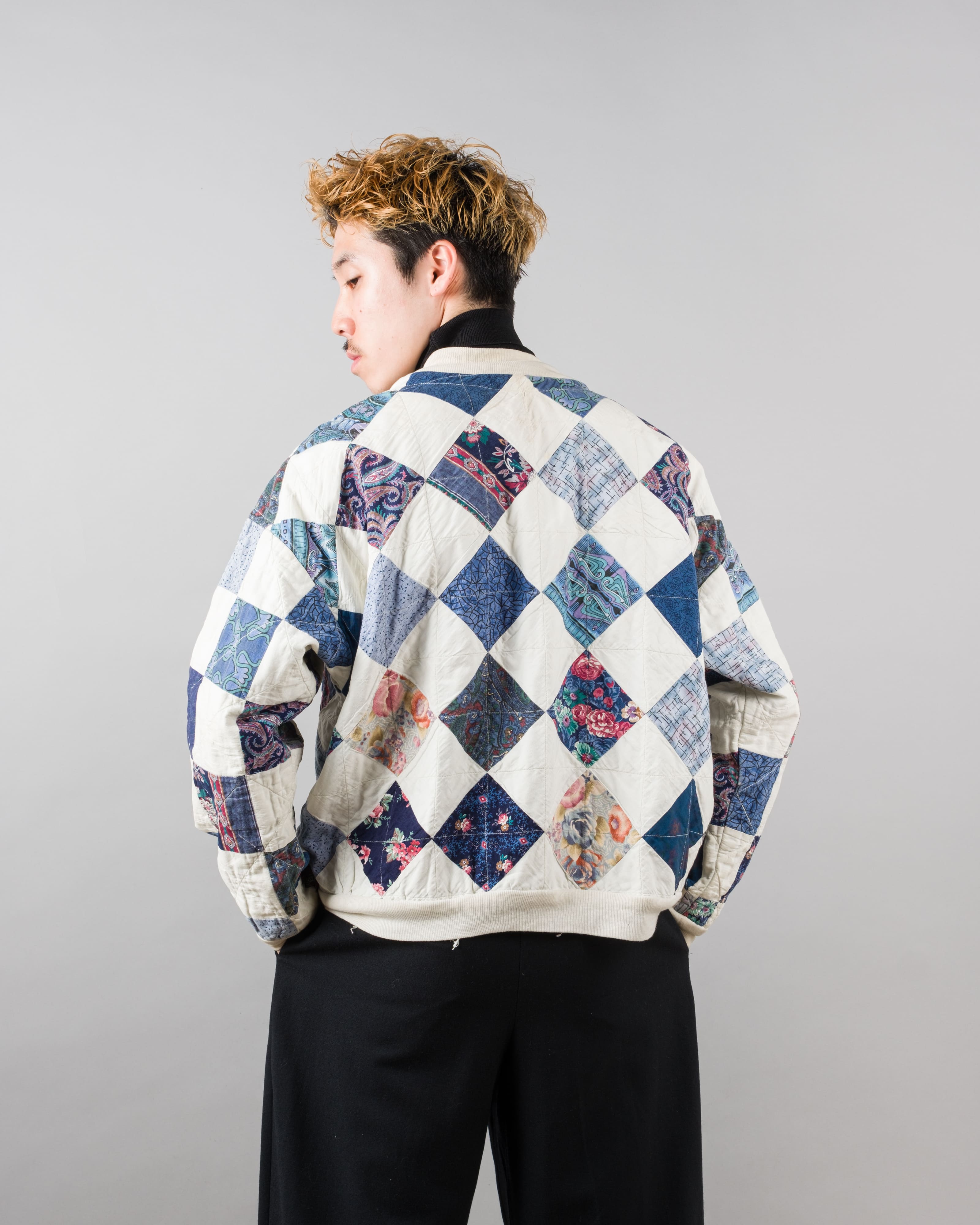 【~70’s】Europe Vintage Various Patterned Patchwork Blouson "Handmade"