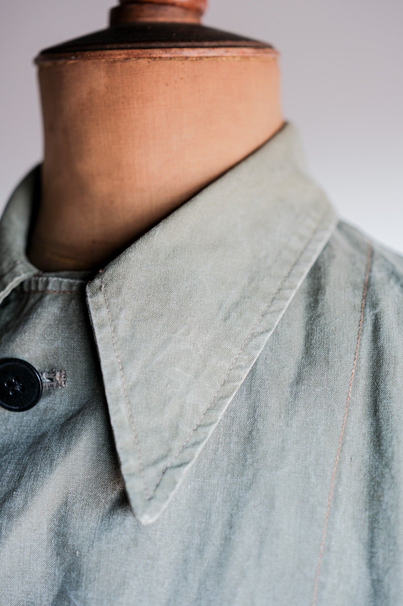 【~50's】German Vintage Green Cotton Work Coat