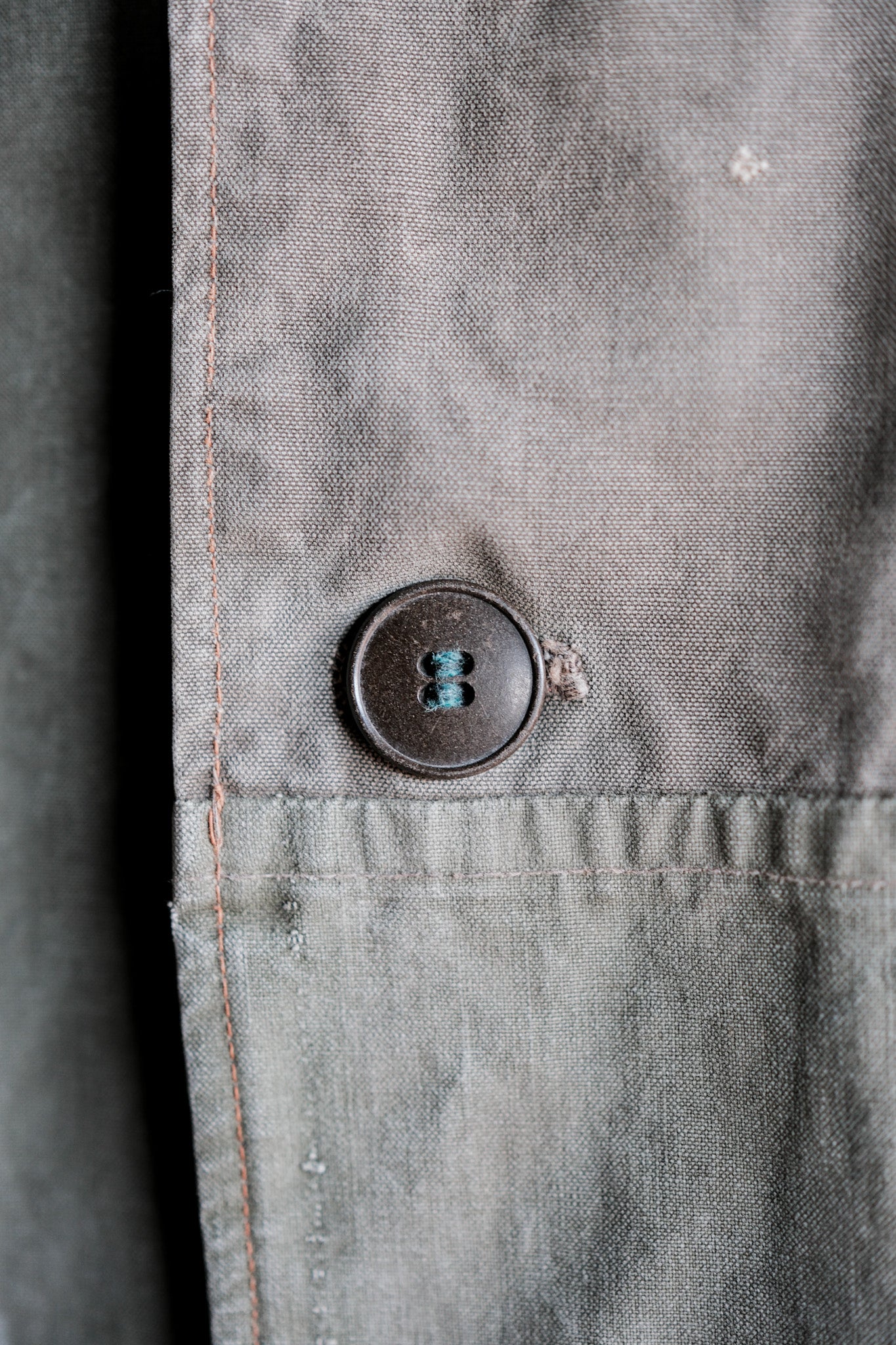 【~50's】German Vintage Green Cotton Work Coat