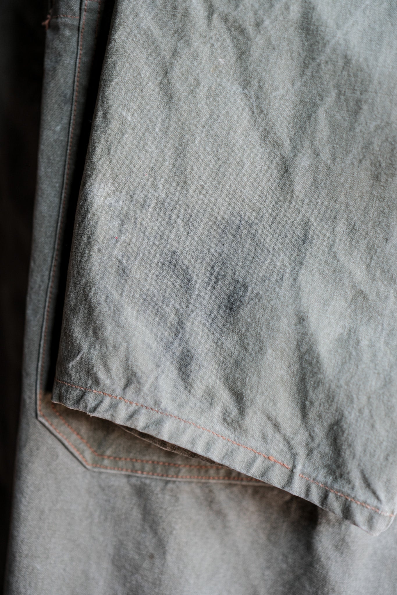 【~50's】German Vintage Green Cotton Work Coat