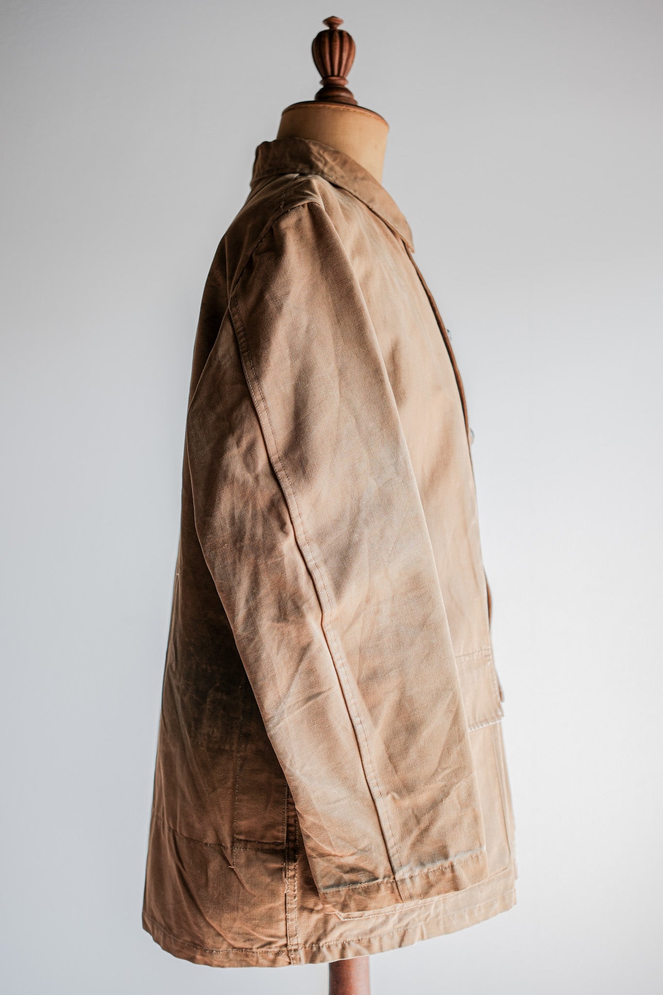 【~50's】French Vintage Cotton Canvas Hunting Jacket Size.46 "Le Mont St. Michel"