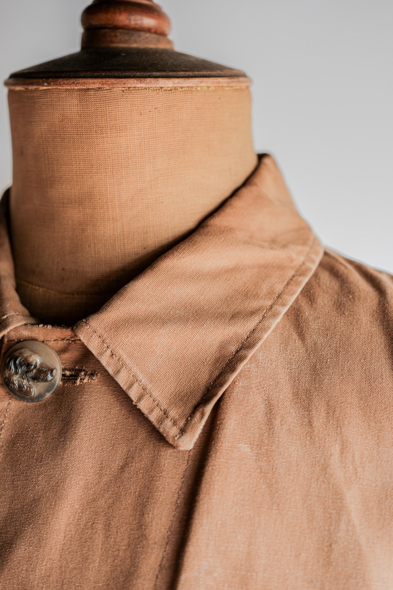 【~50's】French Vintage Cotton Canvas Hunting Jacket Size.46 "Le Mont St. Michel"