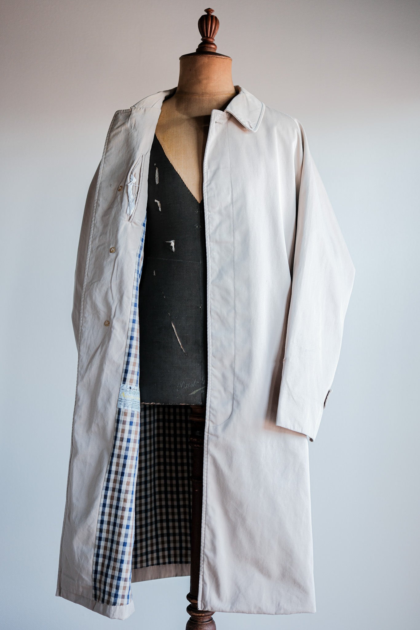【~70's】Vintage Aquascutum Single Raglan Balmacaan Coat C100 Size.42REG "Aqua 5" "OLD ENGLAND PARIS 別注"
