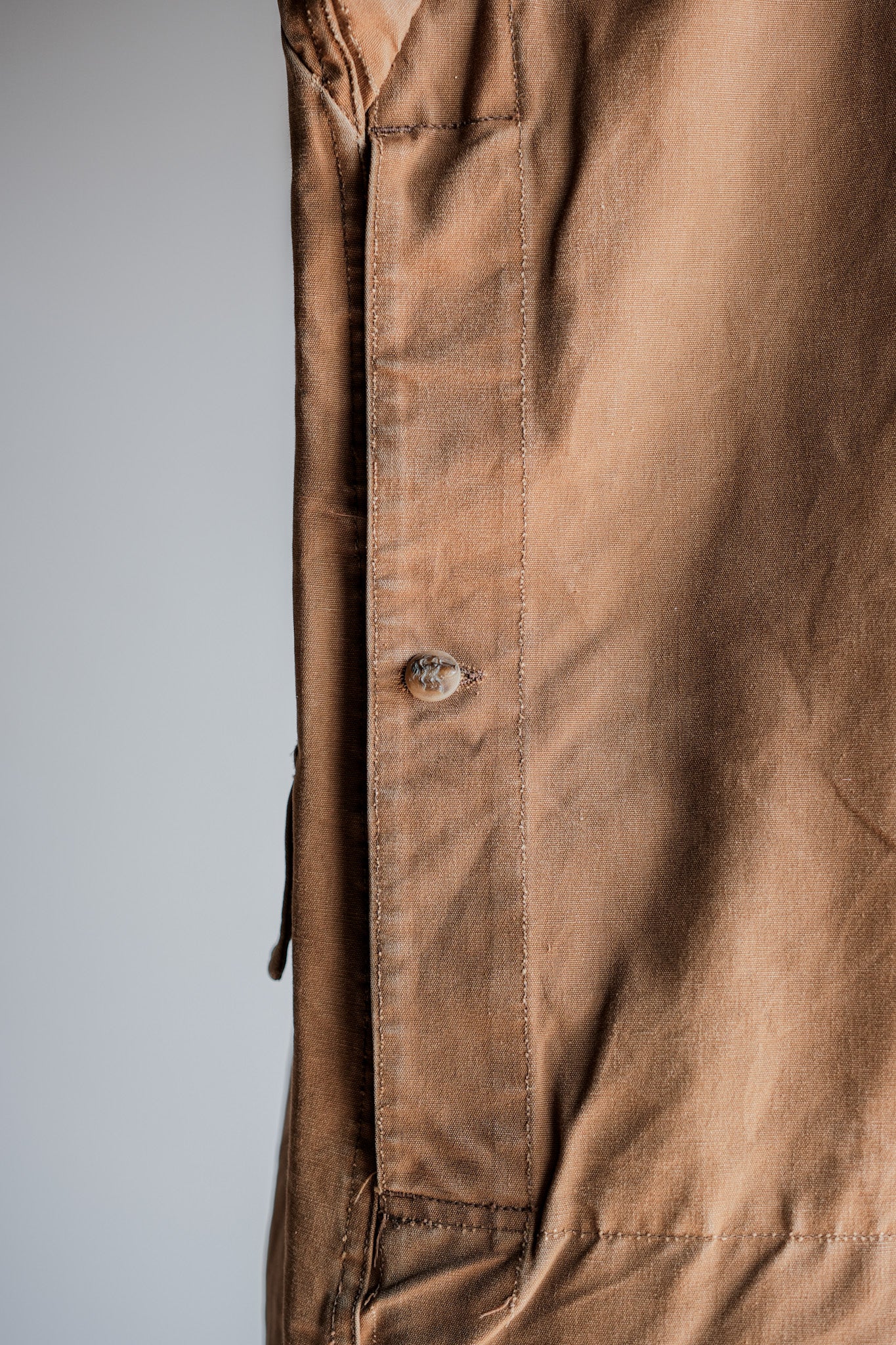 【~50's】French Vintage Cotton Canvas Hunting Jacket Size.46 "Le Mont St. Michel"