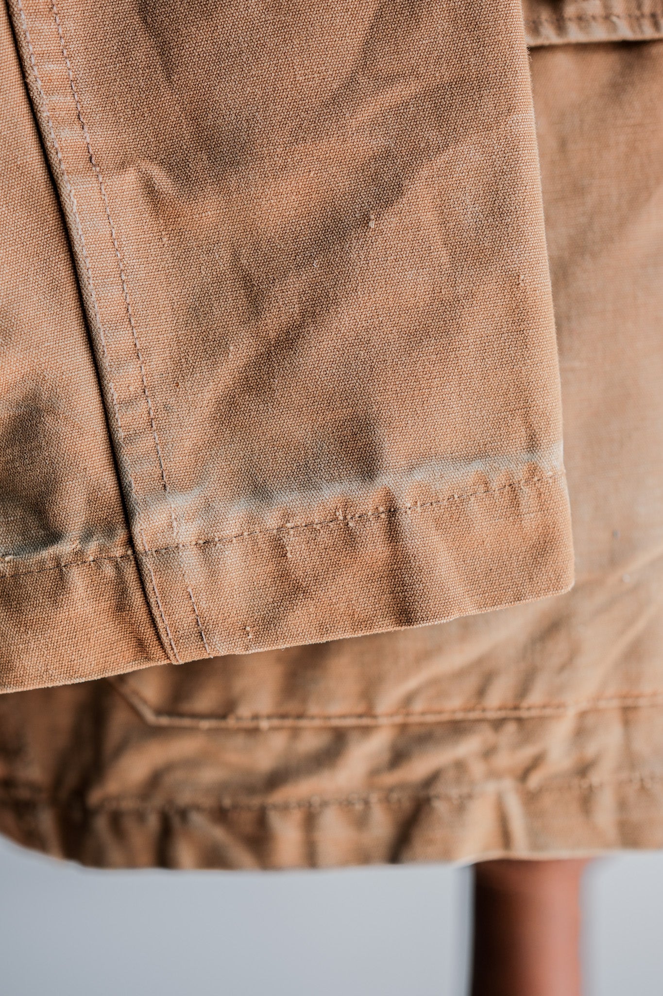 【~50's】French Vintage Cotton Canvas Hunting Jacket Size.46 "Le Mont St. Michel"