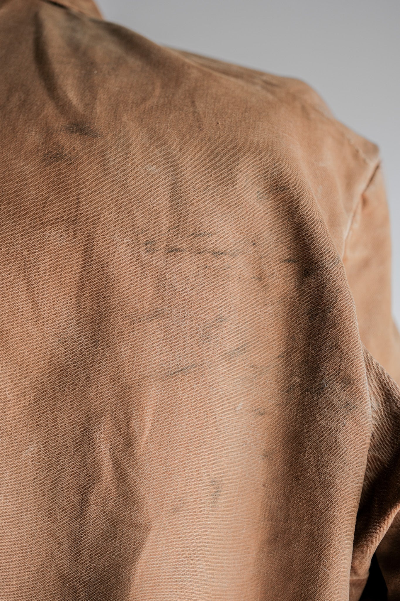 【~50's】French Vintage Cotton Canvas Hunting Jacket Size.46 "Le Mont St. Michel"