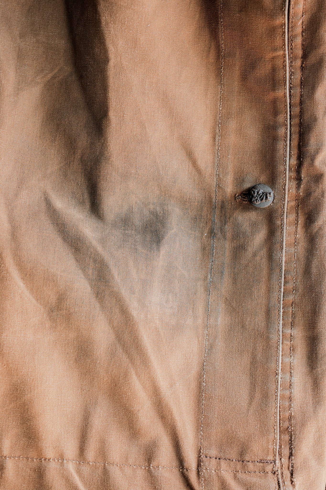 【~50's】French Vintage Cotton Canvas Hunting Jacket Size.46 "Le Mont St. Michel"