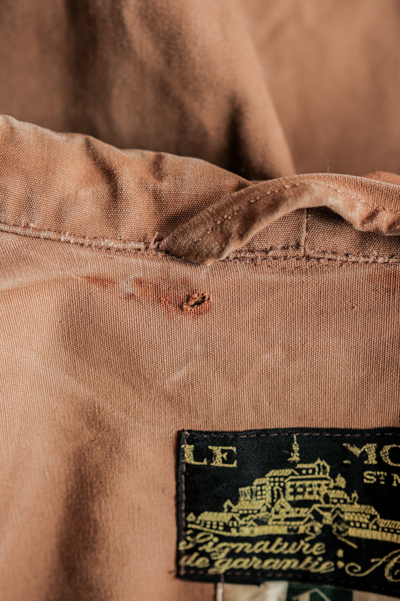 【~50's】French Vintage Cotton Canvas Hunting Jacket Size.46 "Le Mont St. Michel"