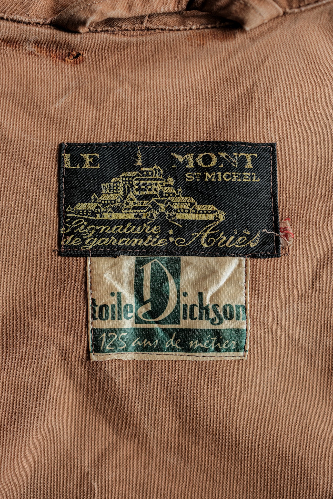 【~50's】French Vintage Cotton Canvas Hunting Jacket Size.46 "Le Mont St. Michel"
