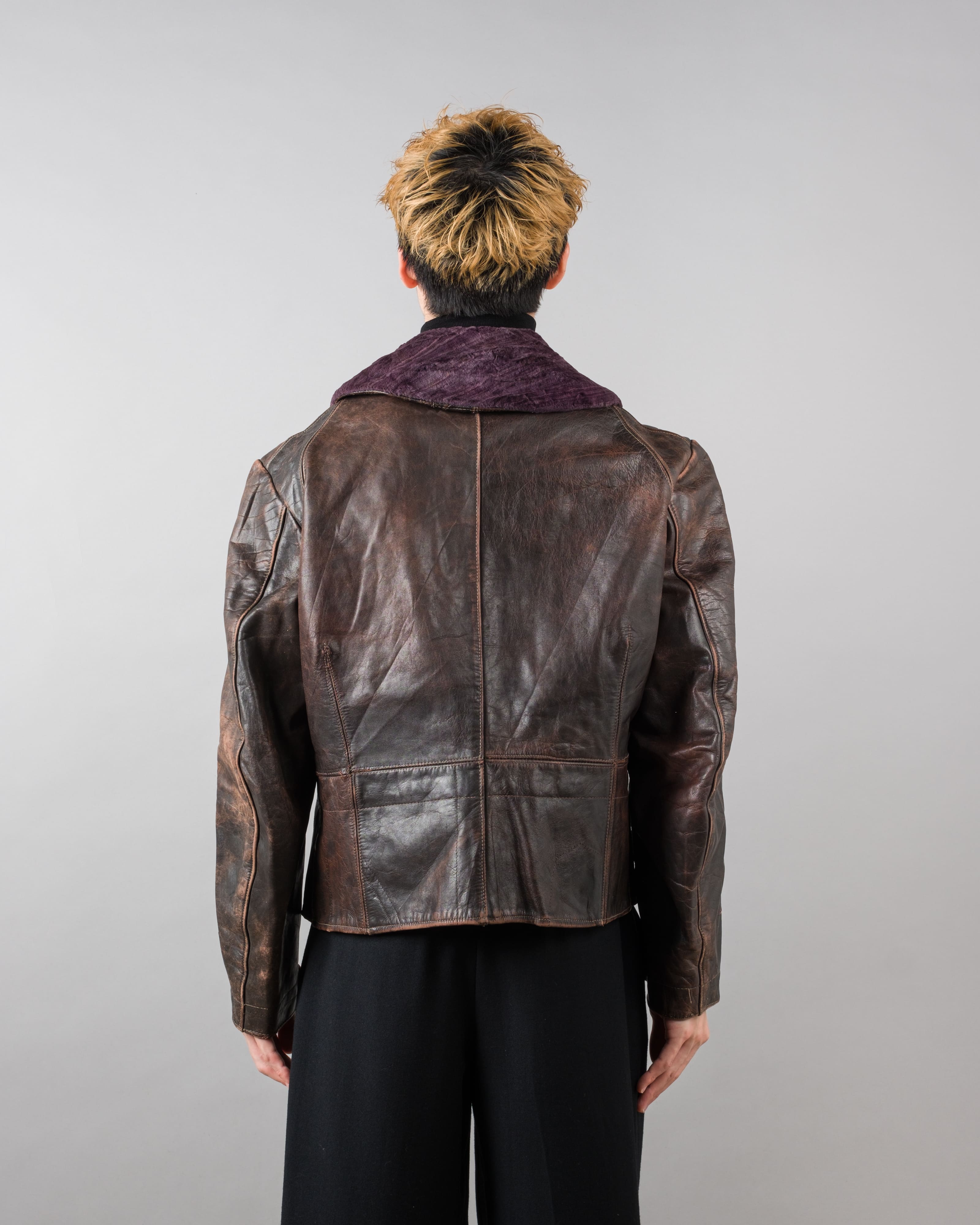 【~40's】WWII German Air Force Elite Jet Fighter Winter Leather Flight Jacket "Luftwaffe"