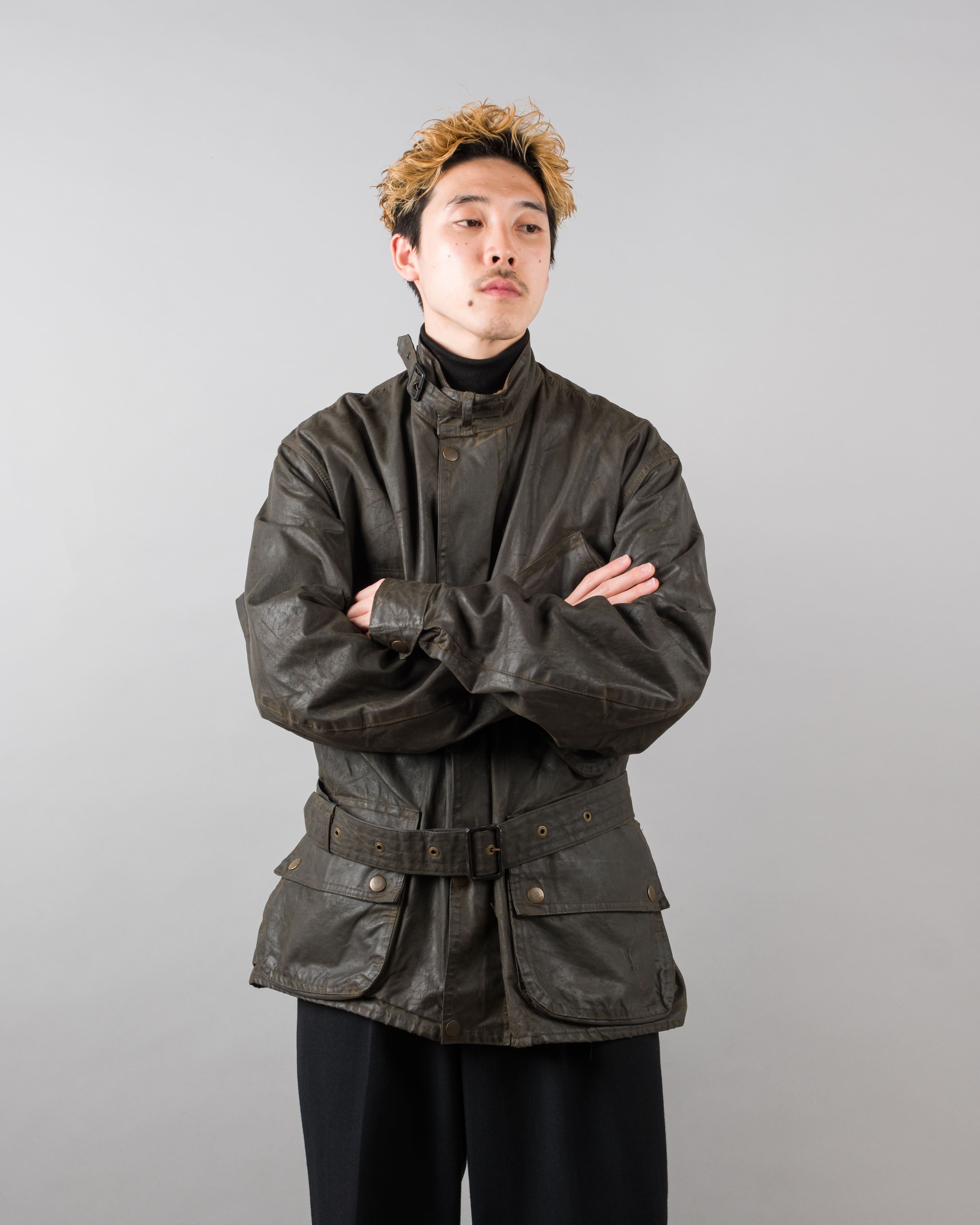 【~60's】Vintage Barbour Waxed Cotton Jacket "INTERNATIONAL SUIT" White Label Size.44