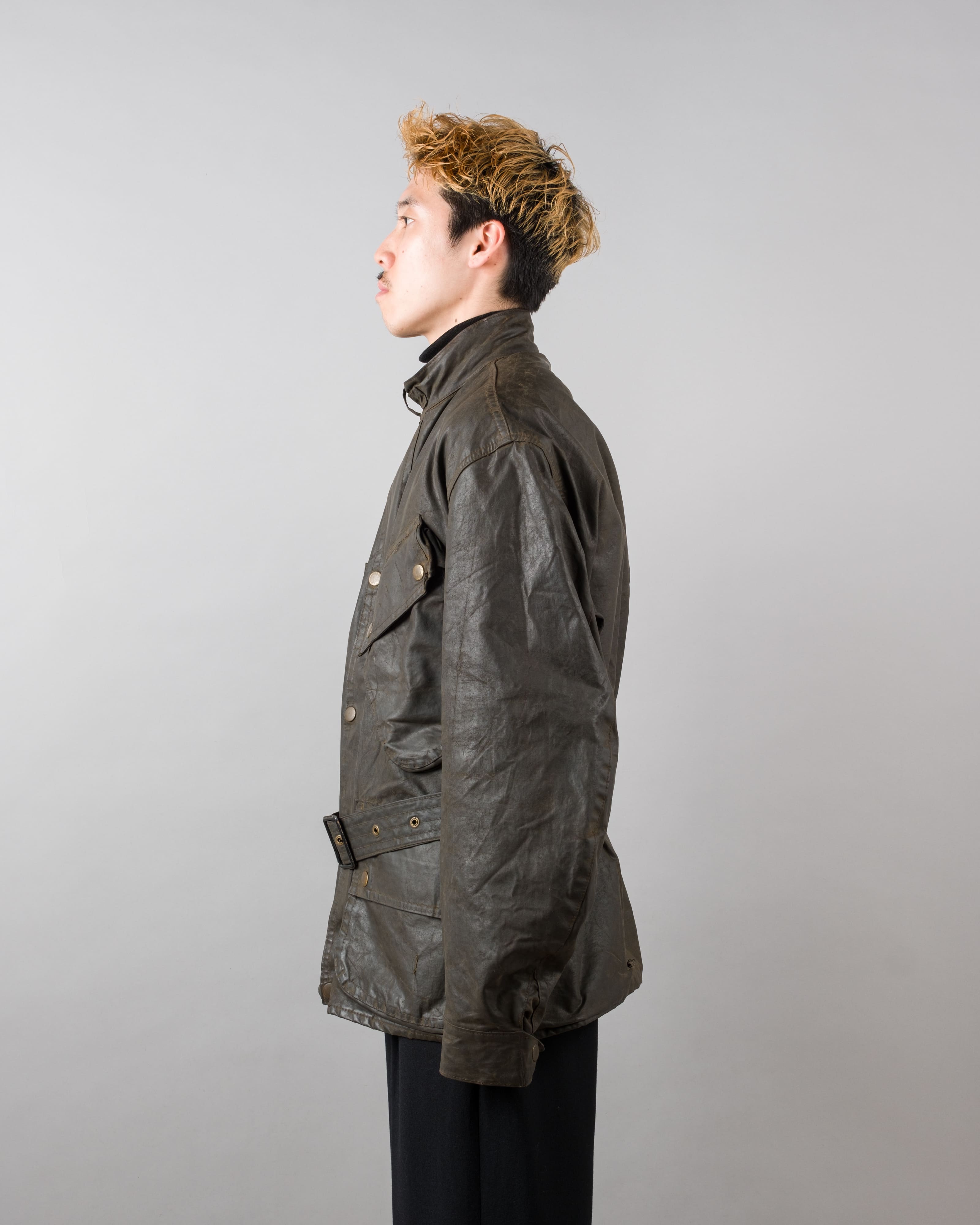 【~60's】Vintage Barbour Waxed Cotton Jacket "INTERNATIONAL SUIT" White Label Size.44