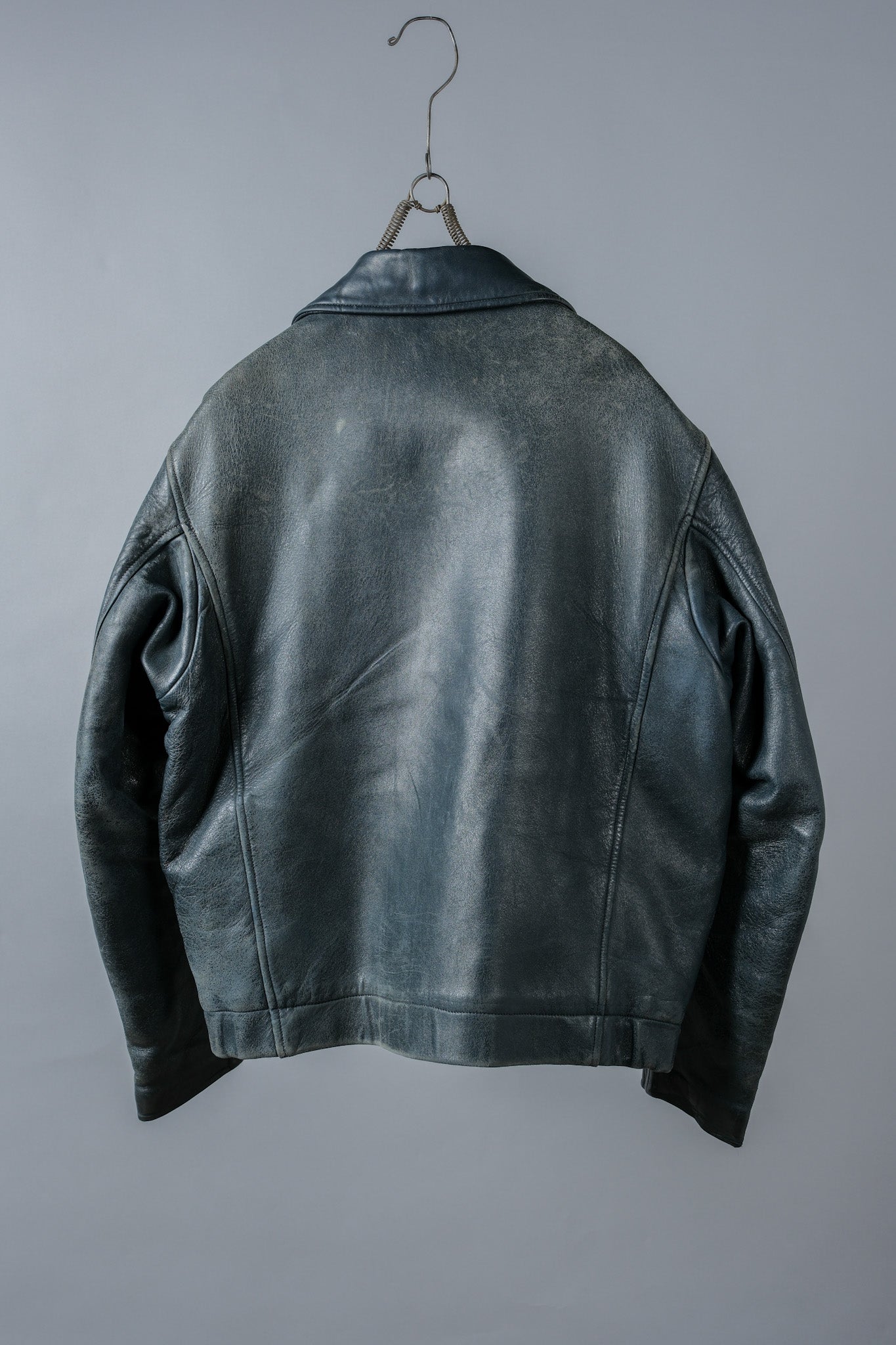 【~70's】French Air Force Pilot Leather Jacket Size.96M