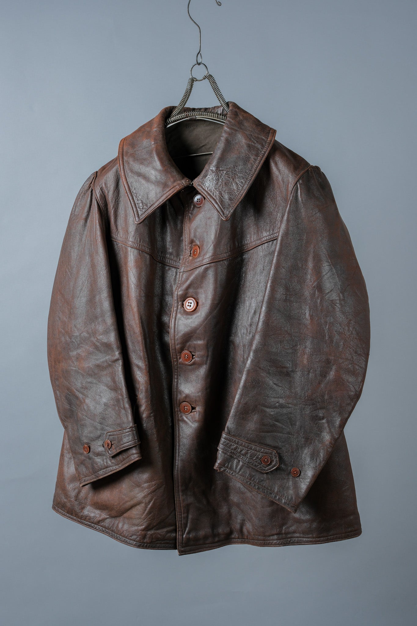 【~40's】WWⅡ French Army M35 Tank Crew Leather Jacket