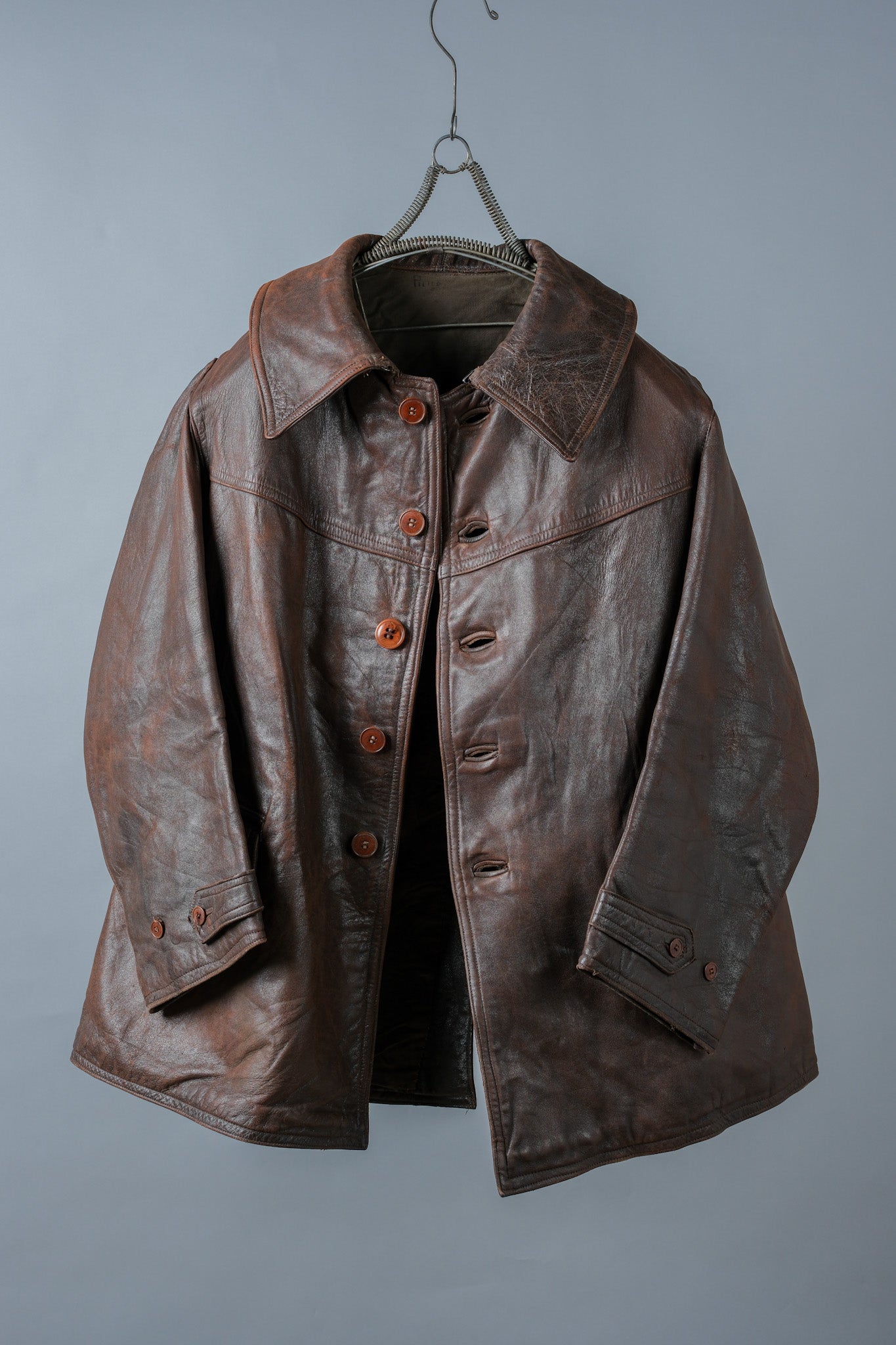 【~40's】WWⅡ French Army M35 Tank Crew Leather Jacket