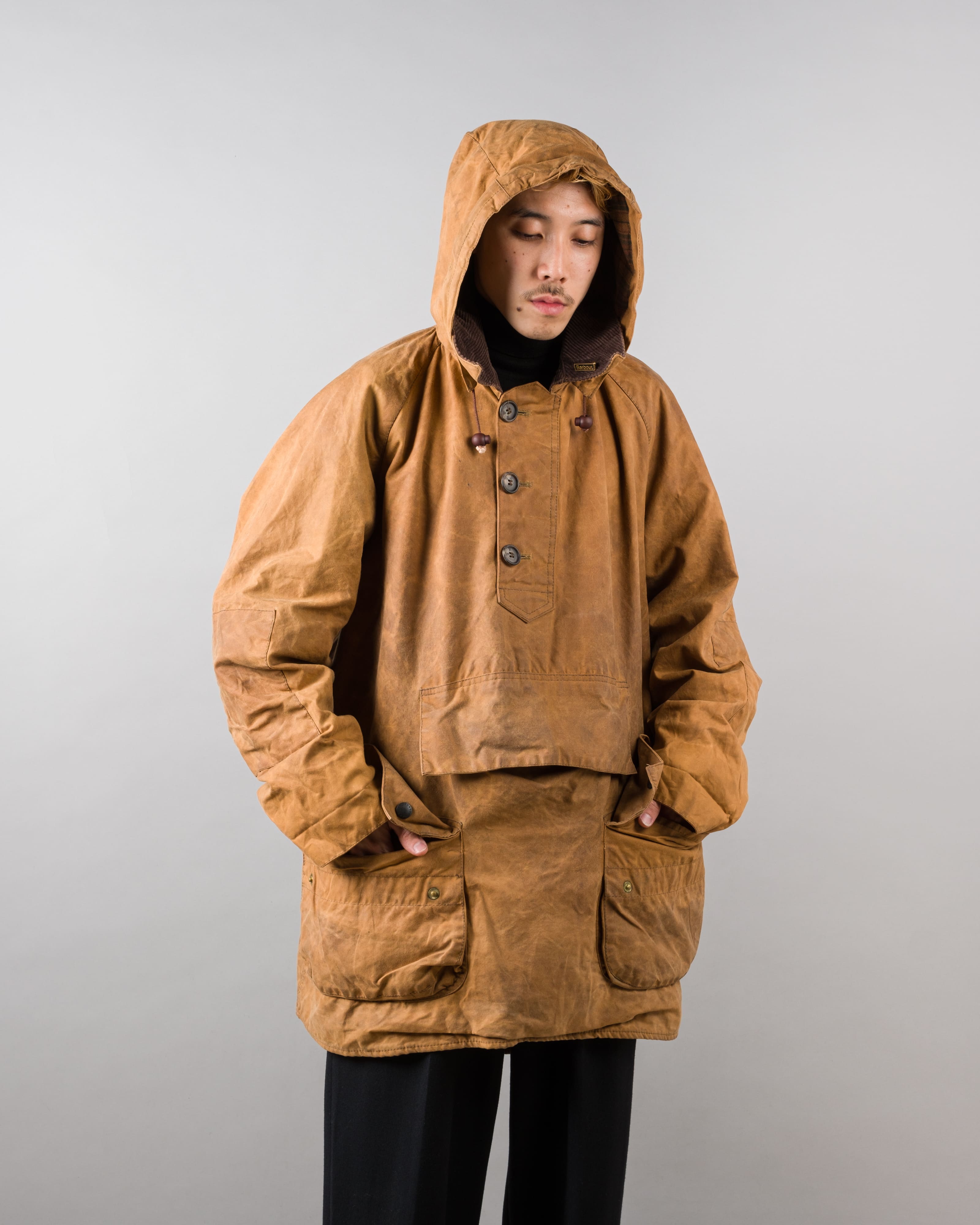 【~90’s】Vintage Barbour Waxed Cotton Smock Jacket "LONGSHOREMAN" 3 Crest