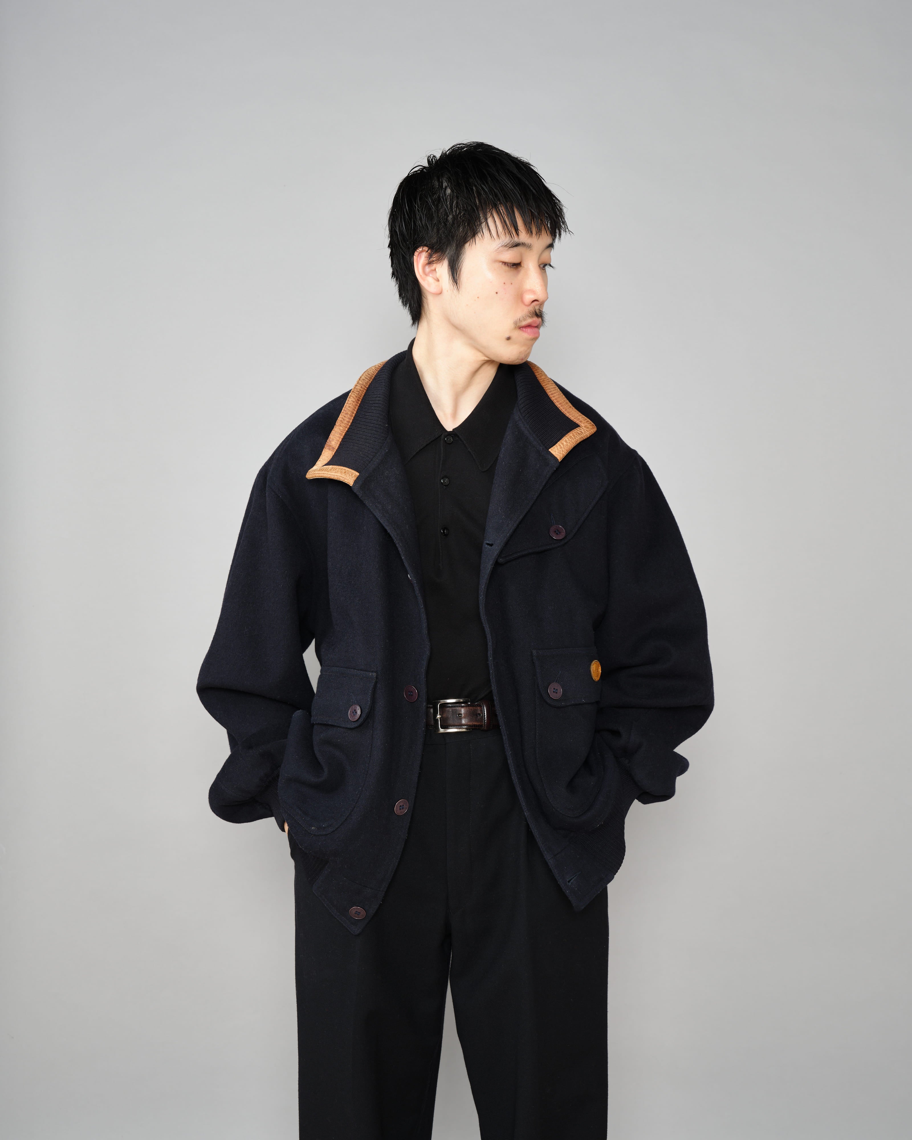 【~80's】Vintage Façonnable Wool Nylon Blouson Size.5