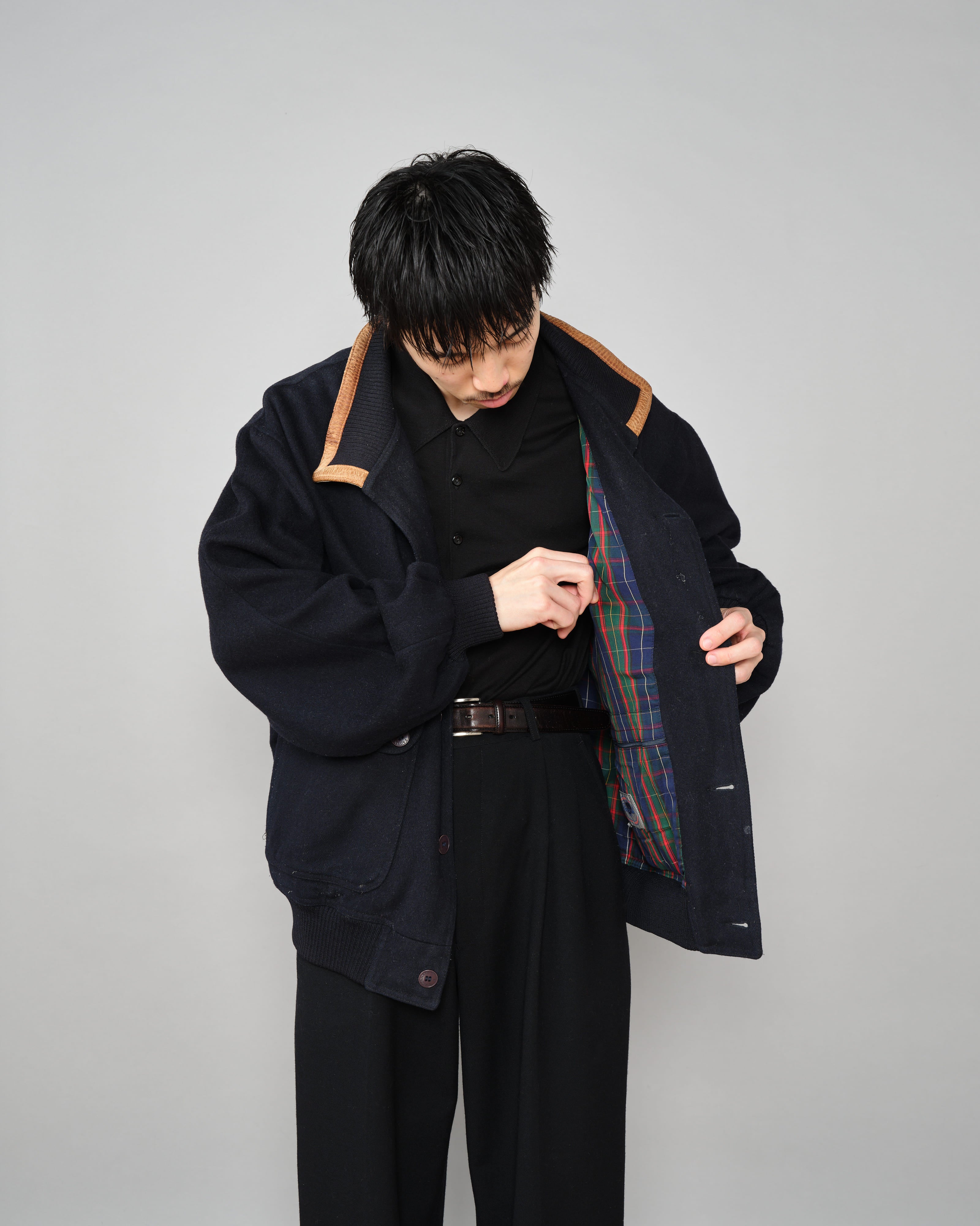 【~80's】Vintage Façonnable Wool Nylon Blouson Size.5