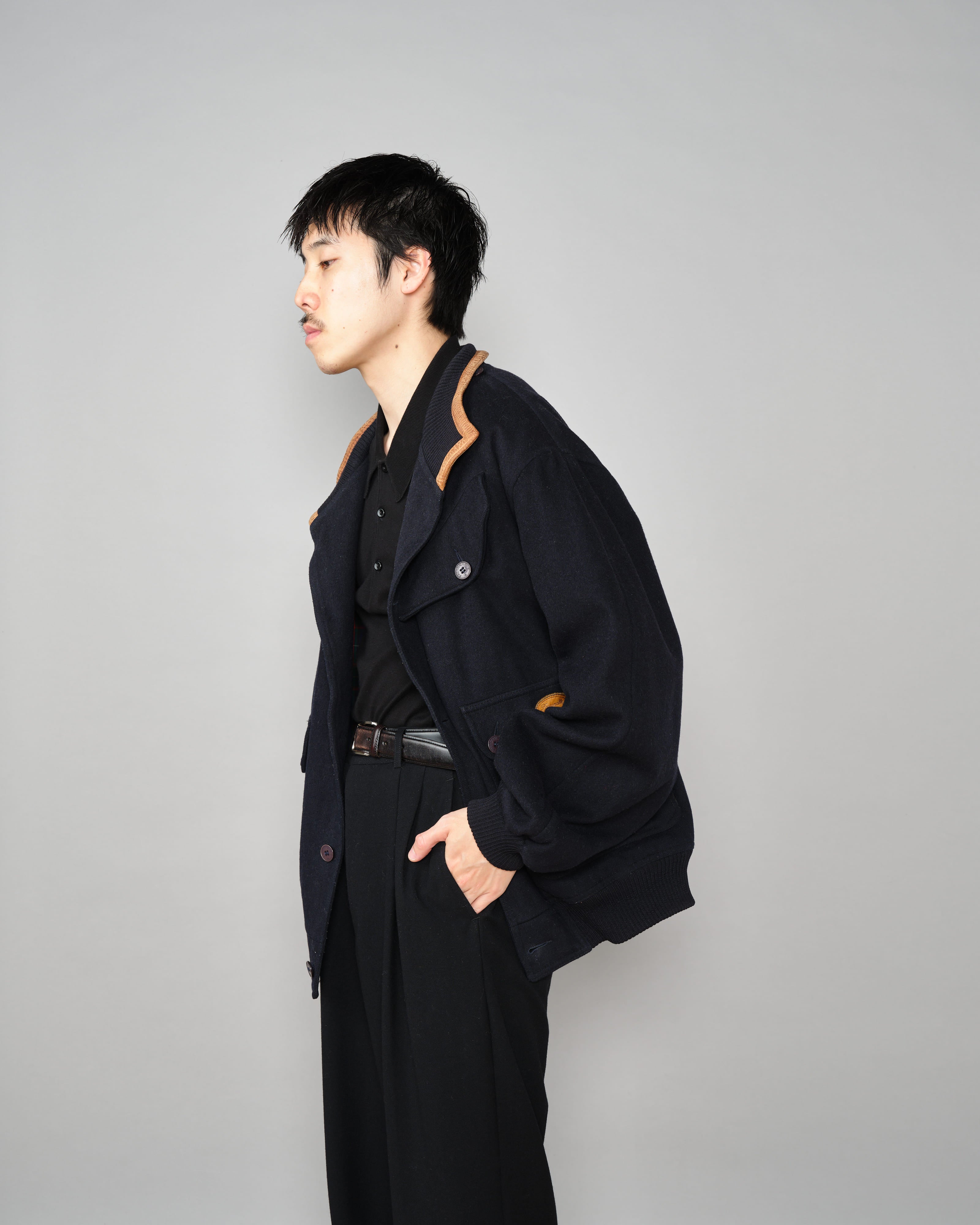 【~80's】Vintage Façonnable Wool Nylon Blouson Size.5